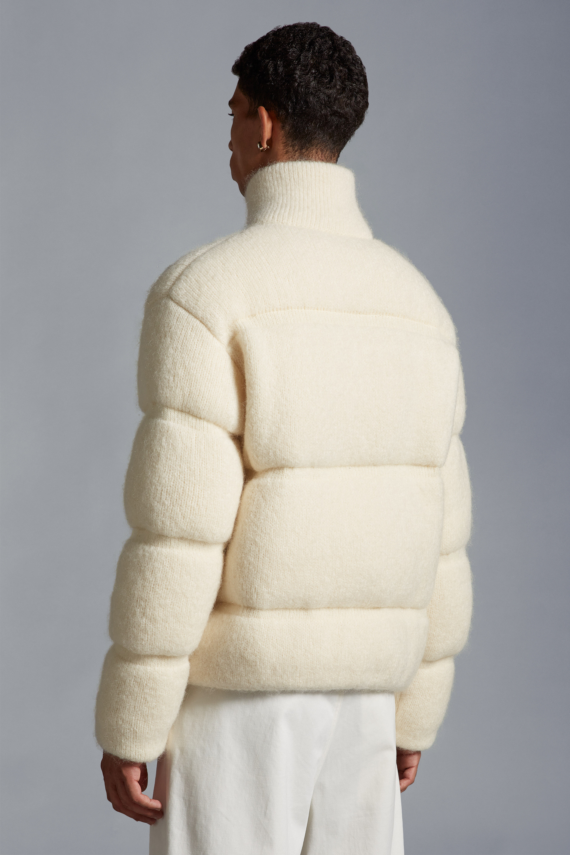 Padded Mohair & Wool Zip-Up Cardigan