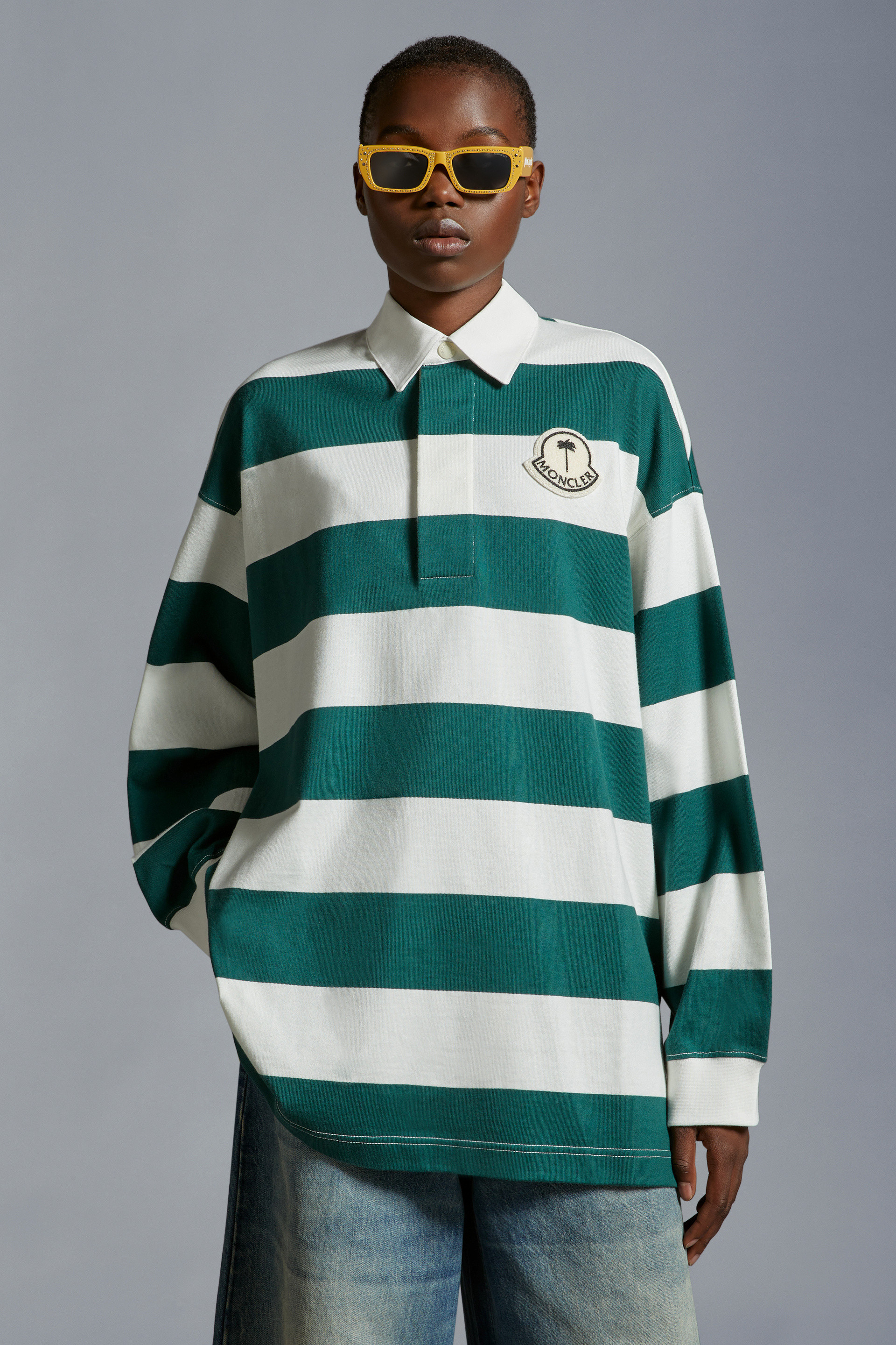 Striped Long Sleeve Polo Shirt