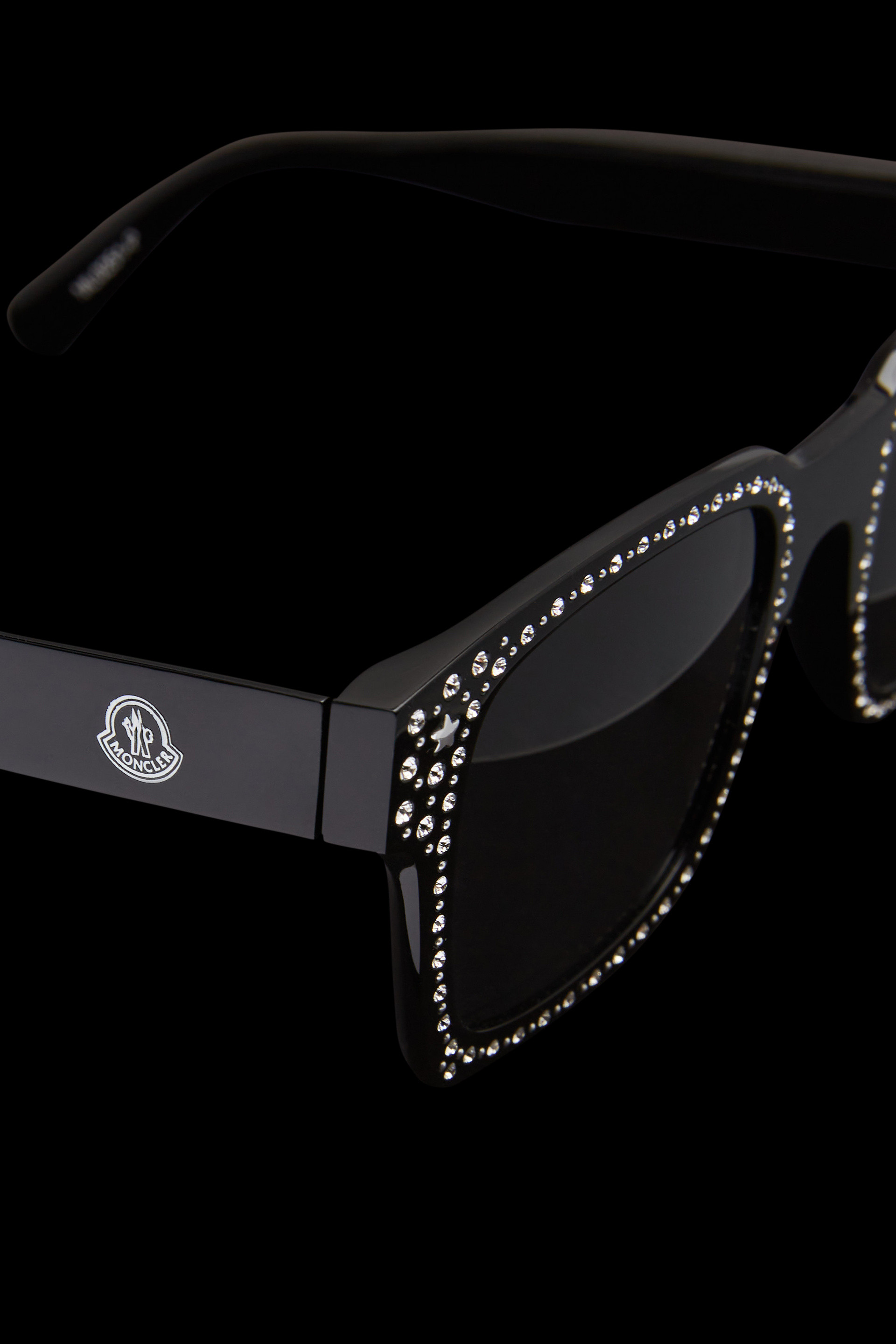 Crystal-Encrusted Squared Sunglasses