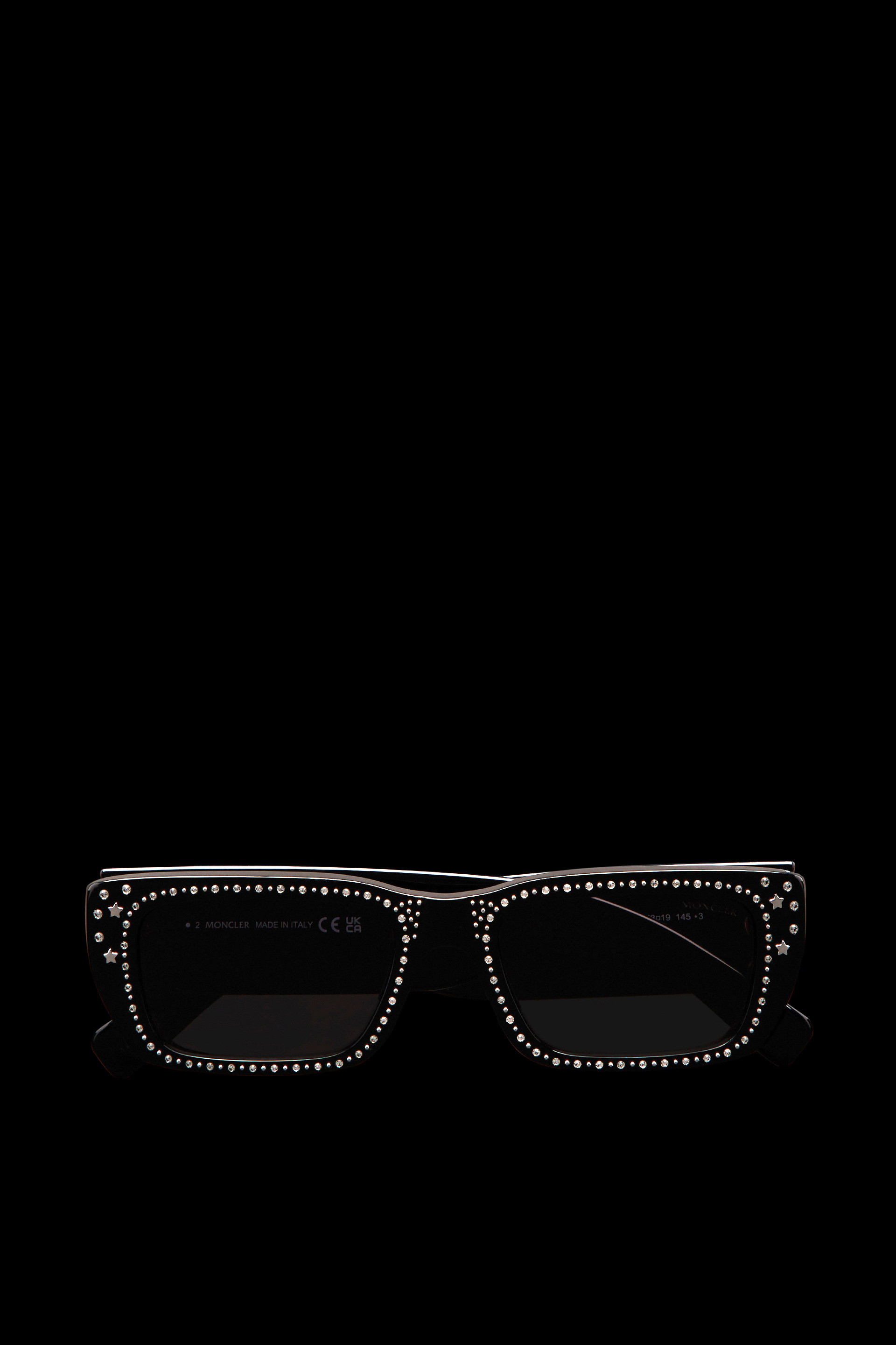 Crystal-Encrusted Rectangular Sunglasses