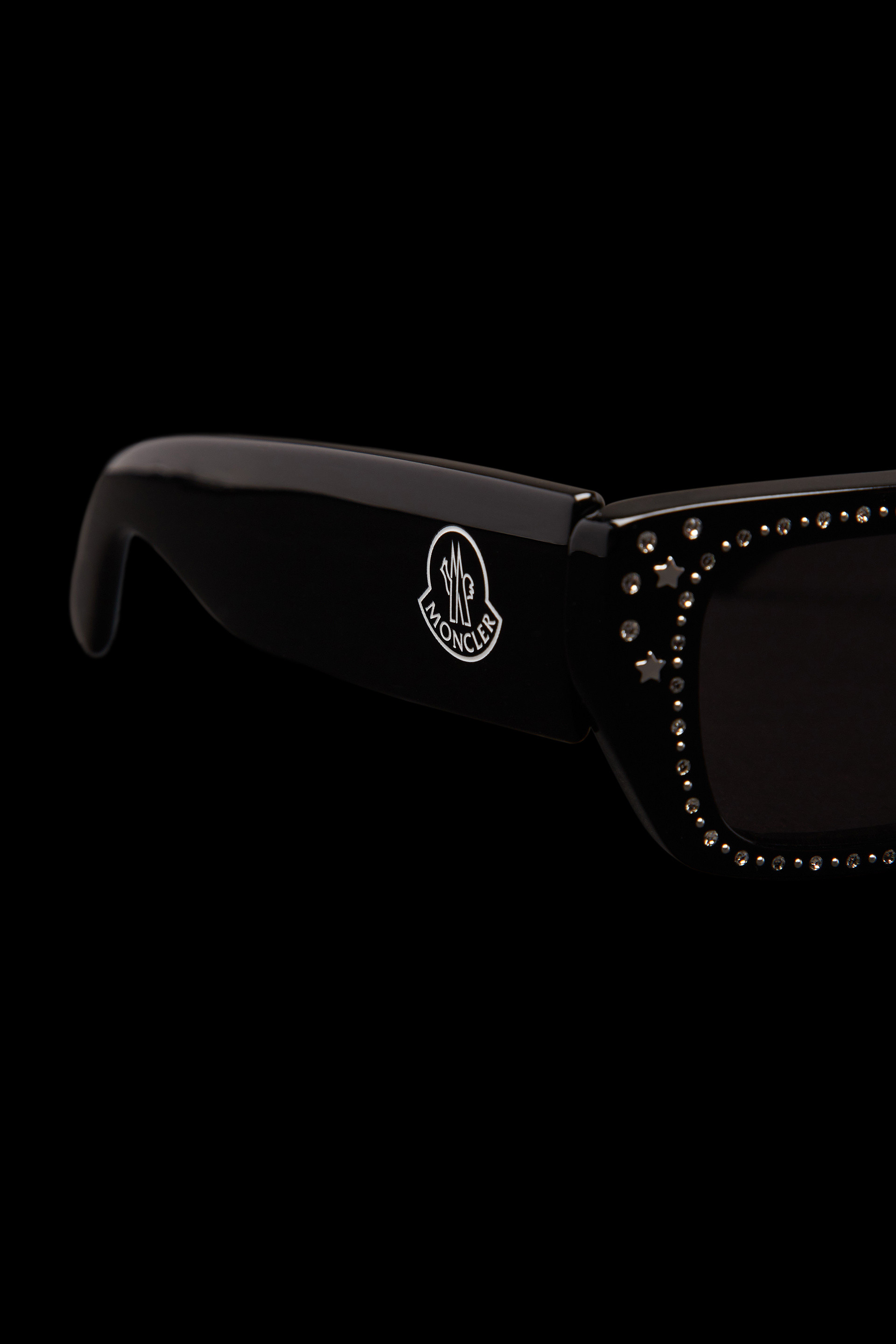 Crystal-Encrusted Rectangular Sunglasses