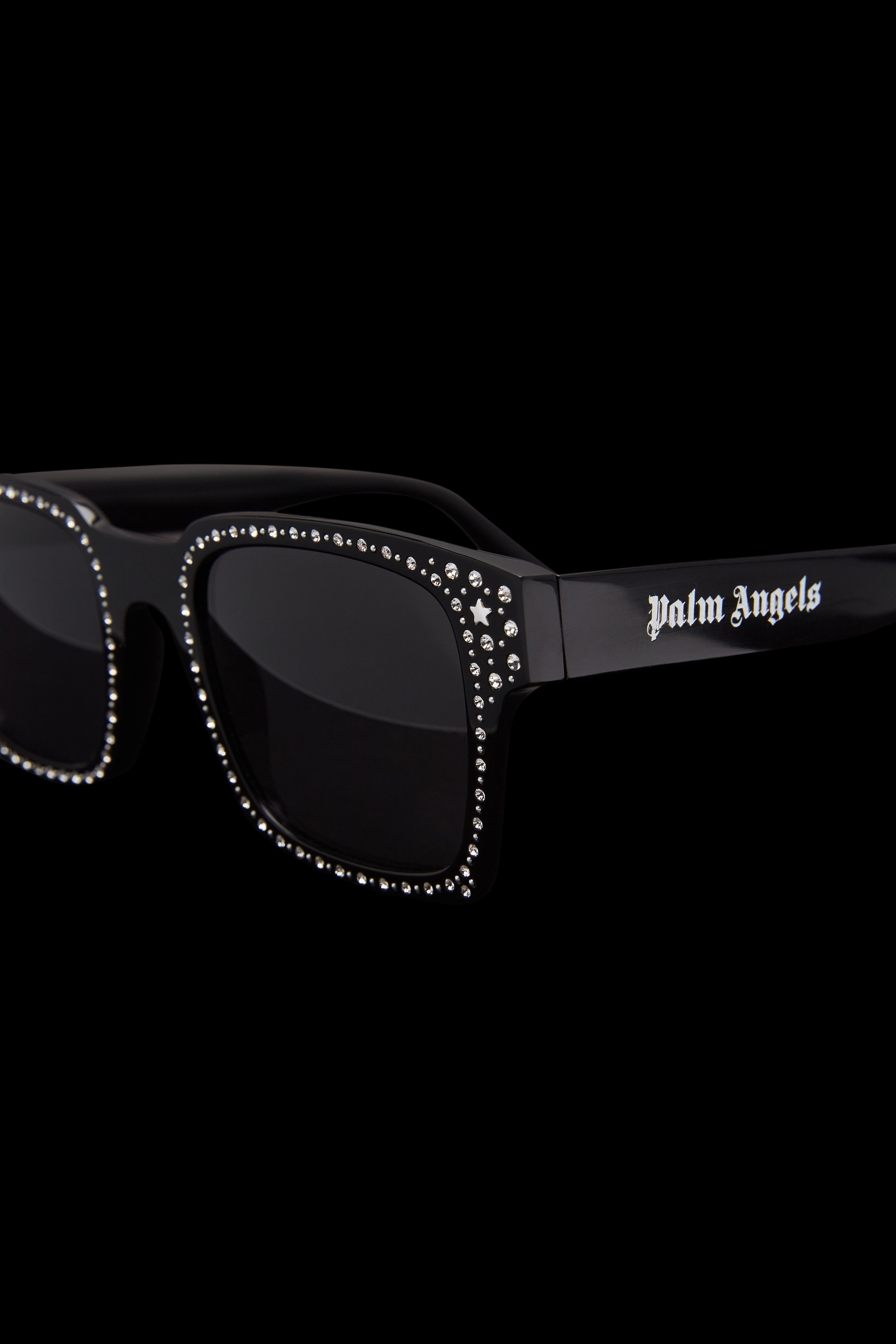 Crystal-Encrusted Squared Sunglasses