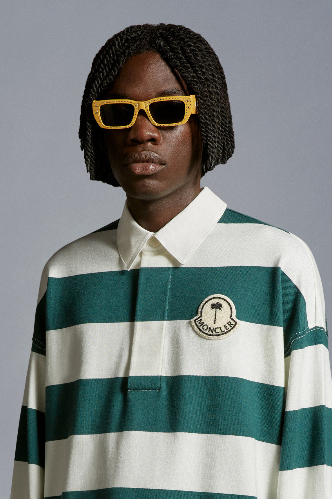 Crystal-Encrusted Rectangular Sunglasses