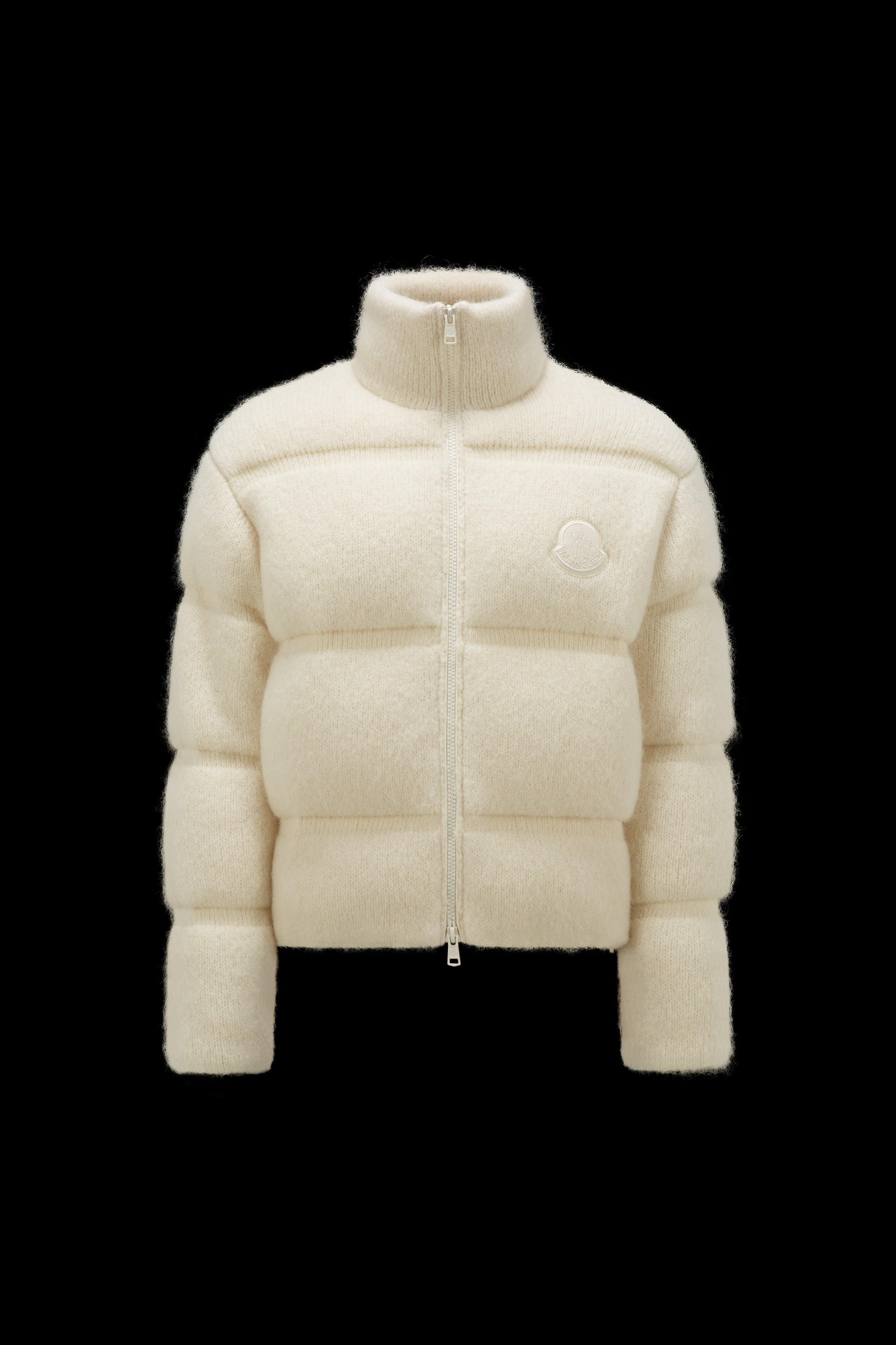 Padded Mohair & Wool Zip-Up Cardigan