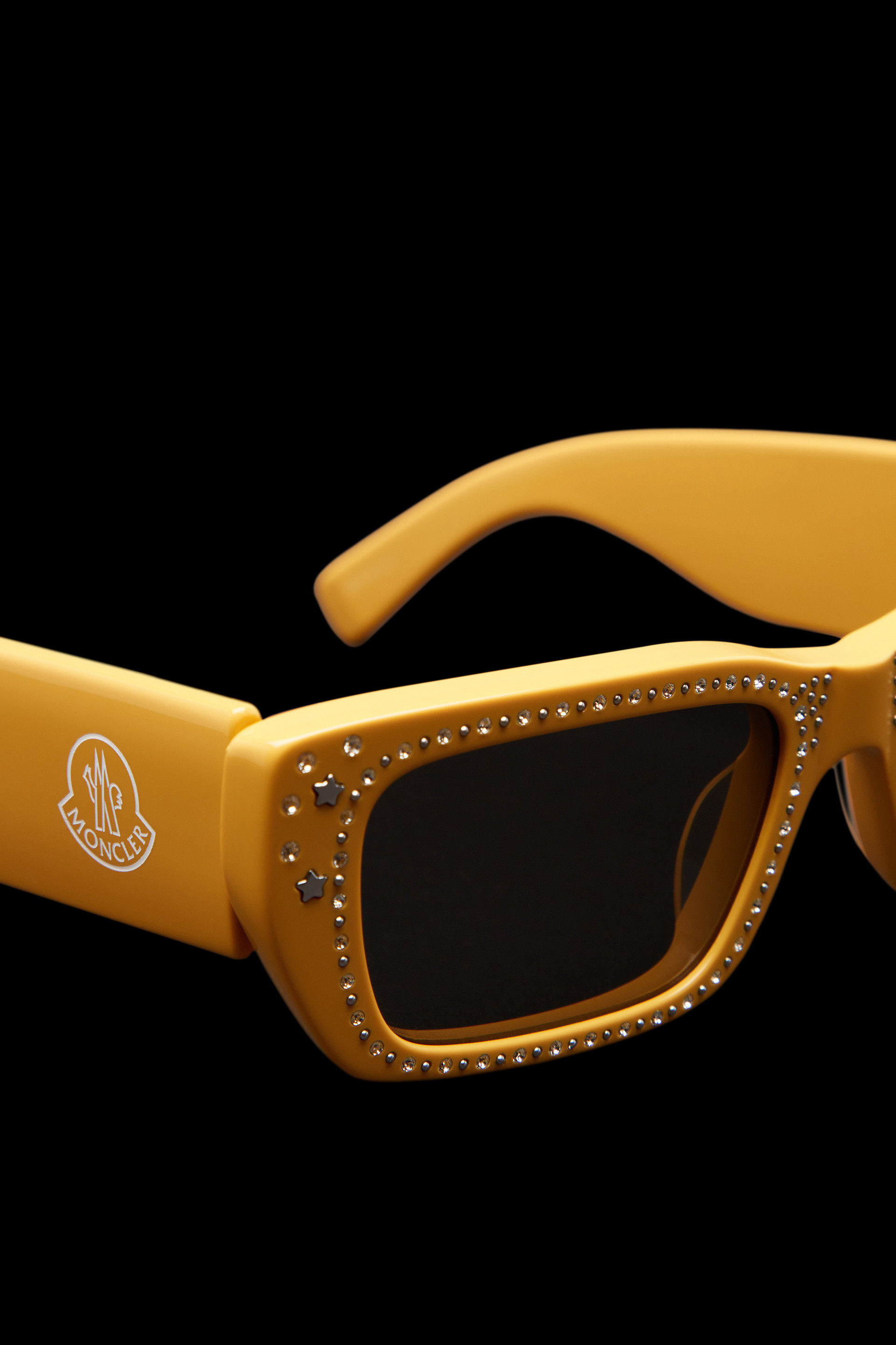 Crystal-Encrusted Rectangular Sunglasses