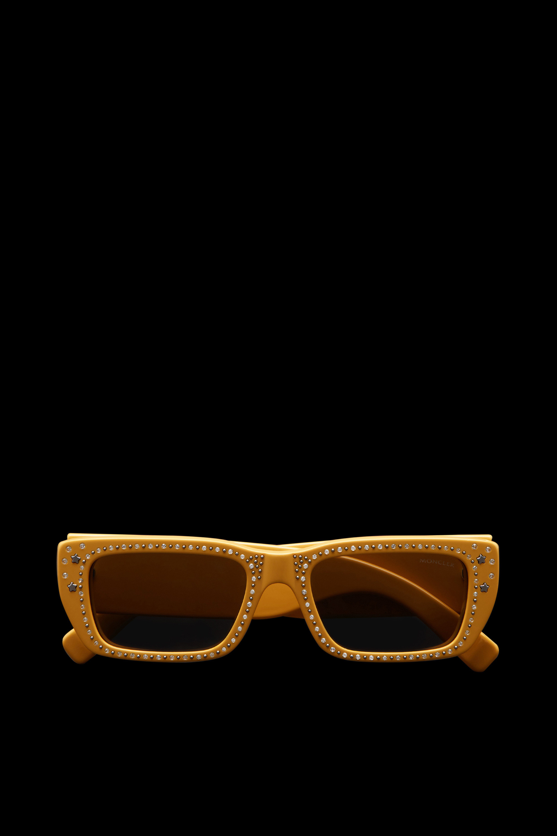 Crystal-Encrusted Rectangular Sunglasses