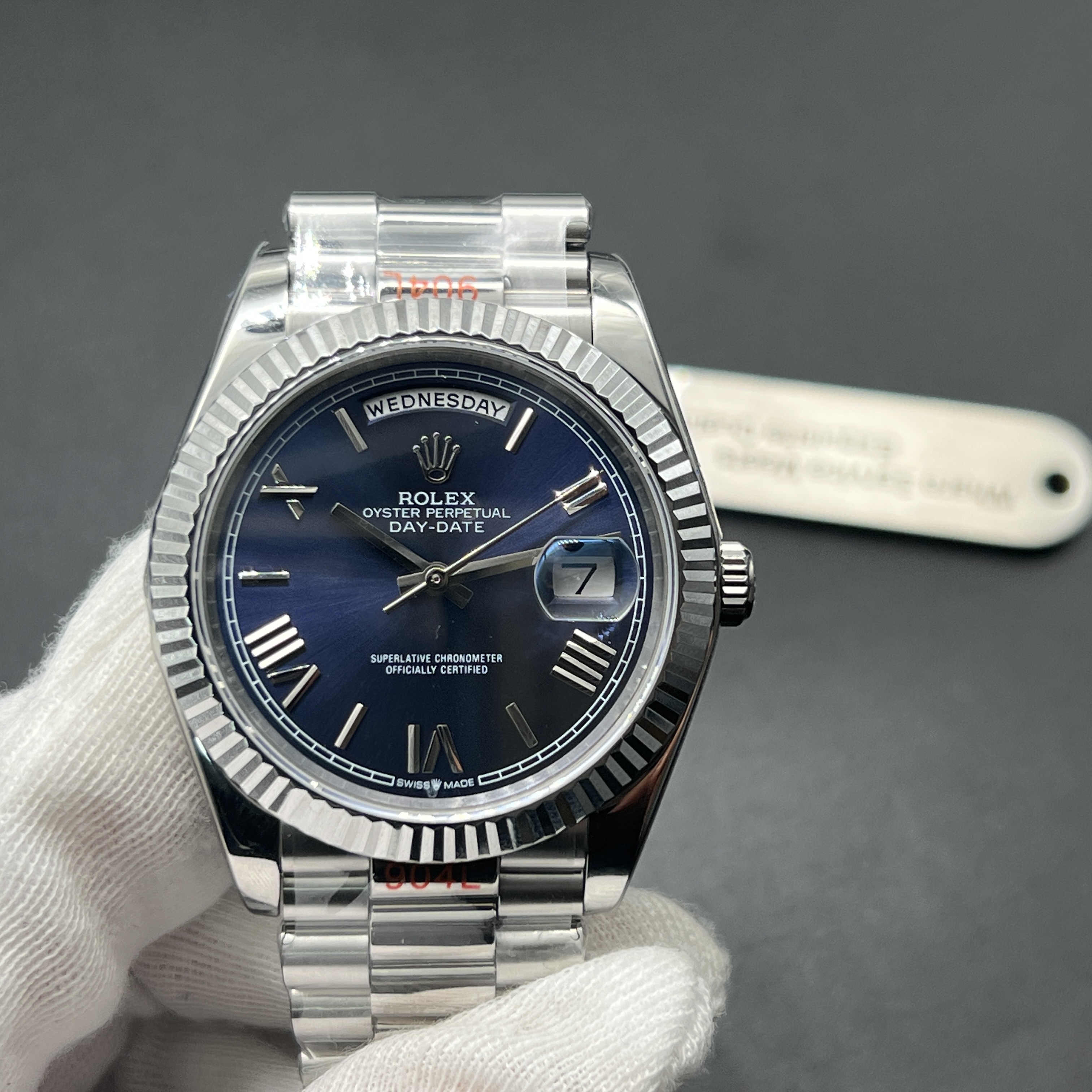 Day-Date Super Clone ARF factory White Gold Blue 40mm