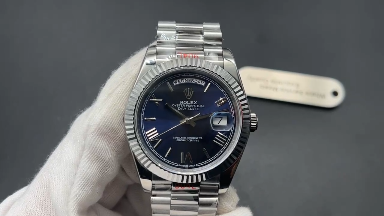 Day-Date Super Clone ARF factory White Gold Blue 40mm