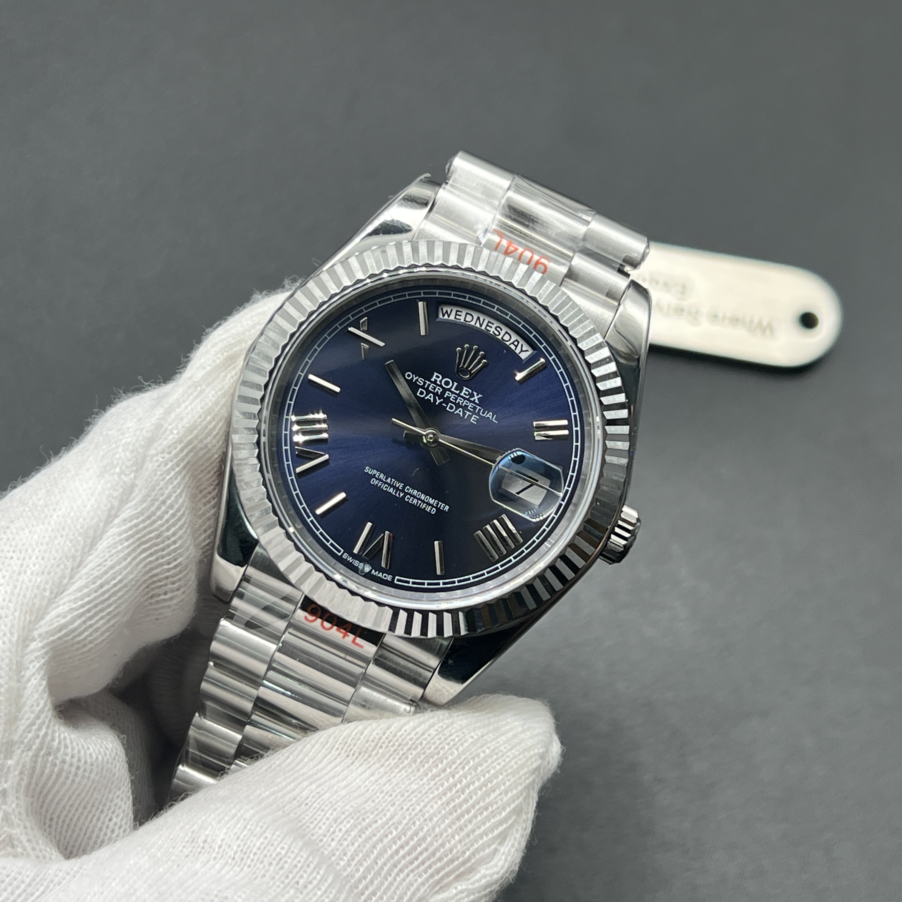 Day-Date Super Clone ARF factory White Gold Blue 40mm