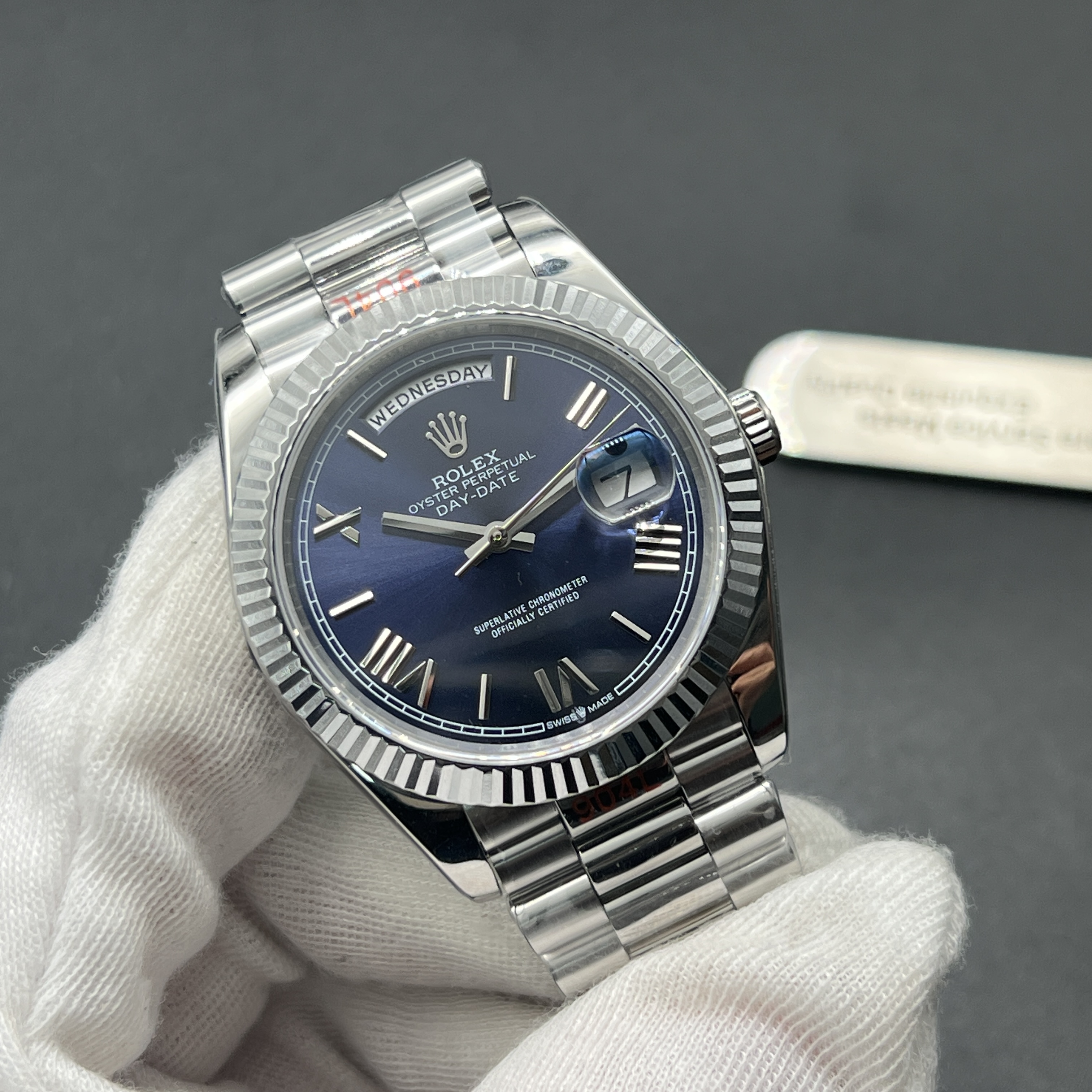 Day-Date Super Clone ARF factory White Gold Blue 40mm