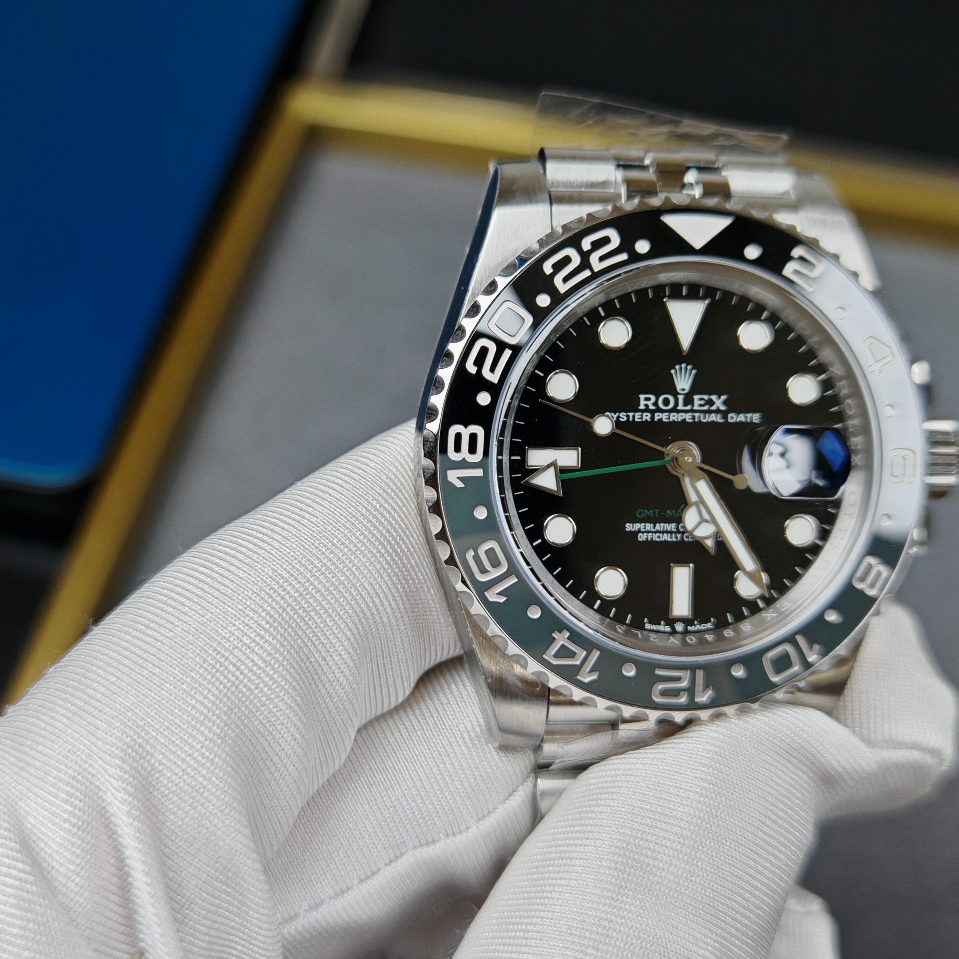 Rolex Bruce Wayne GMT Master II 126710grnr-0003 Black/Grey two-tone ceramic bezel Stainless Steel (40mm) Super Clone
