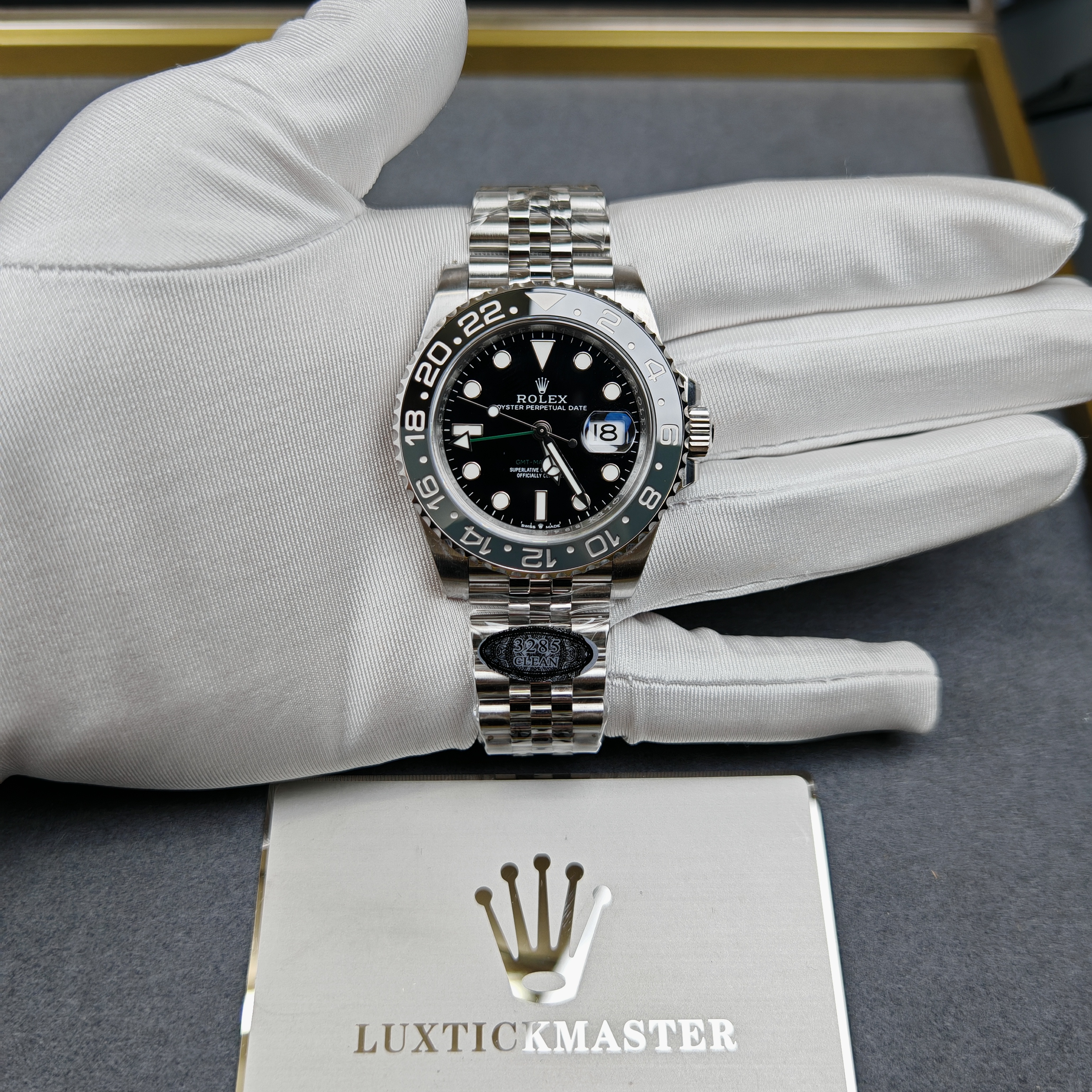 Rolex Bruce Wayne GMT Master II 126710grnr-0003 Black/Grey two-tone ceramic bezel Stainless Steel (40mm) Super Clone