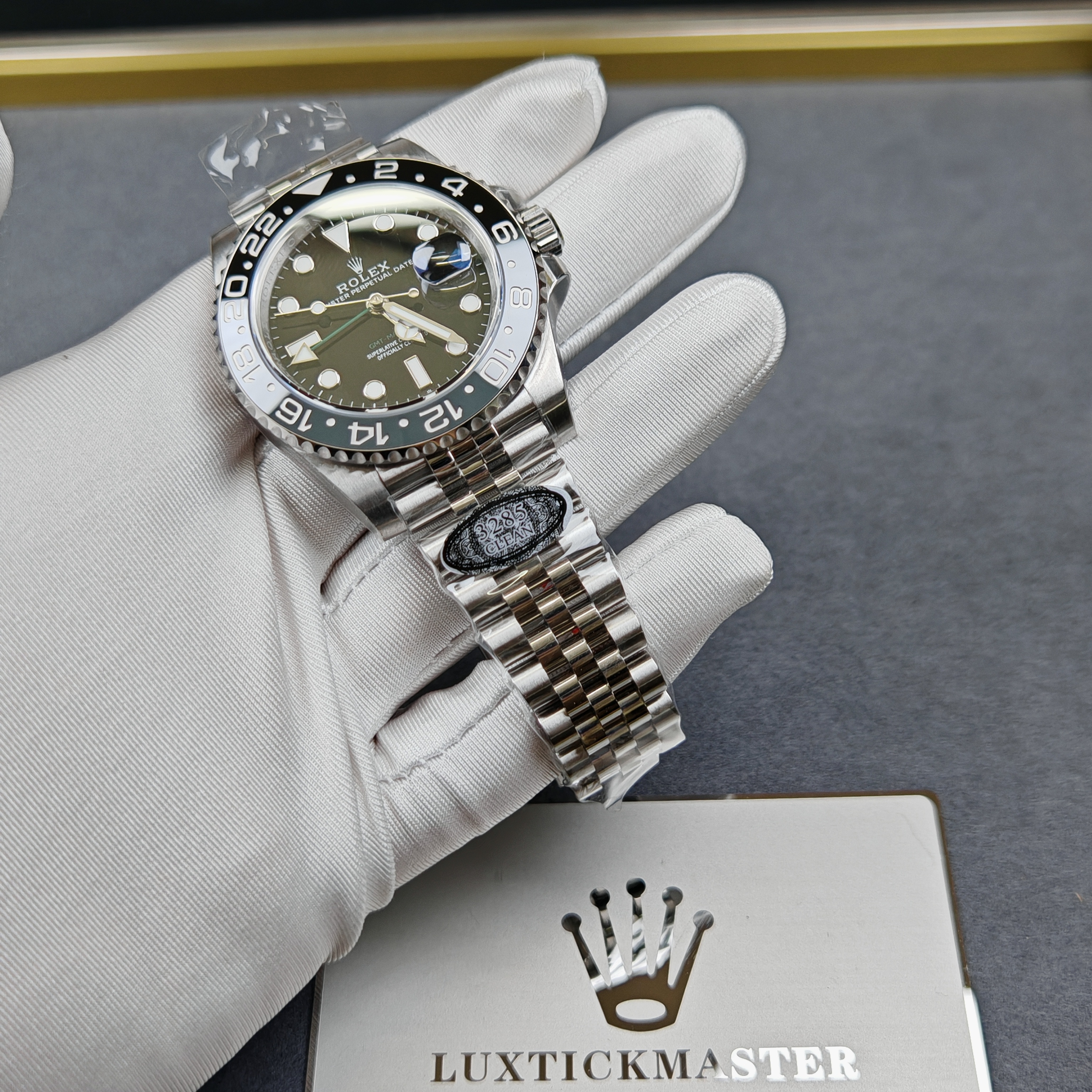 Rolex Bruce Wayne GMT Master II 126710grnr-0003 Black/Grey two-tone ceramic bezel Stainless Steel (40mm) Super Clone