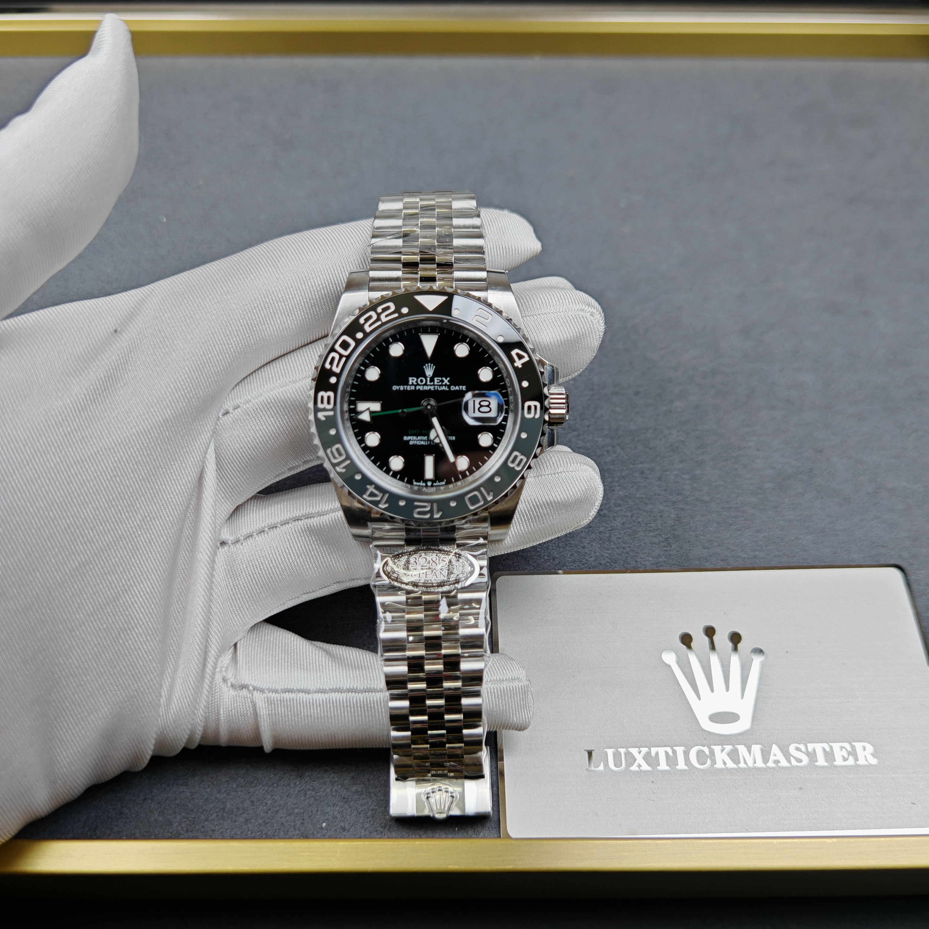 Rolex Bruce Wayne GMT Master II 126710grnr-0003 Black/Grey two-tone ceramic bezel Stainless Steel (40mm) Super Clone