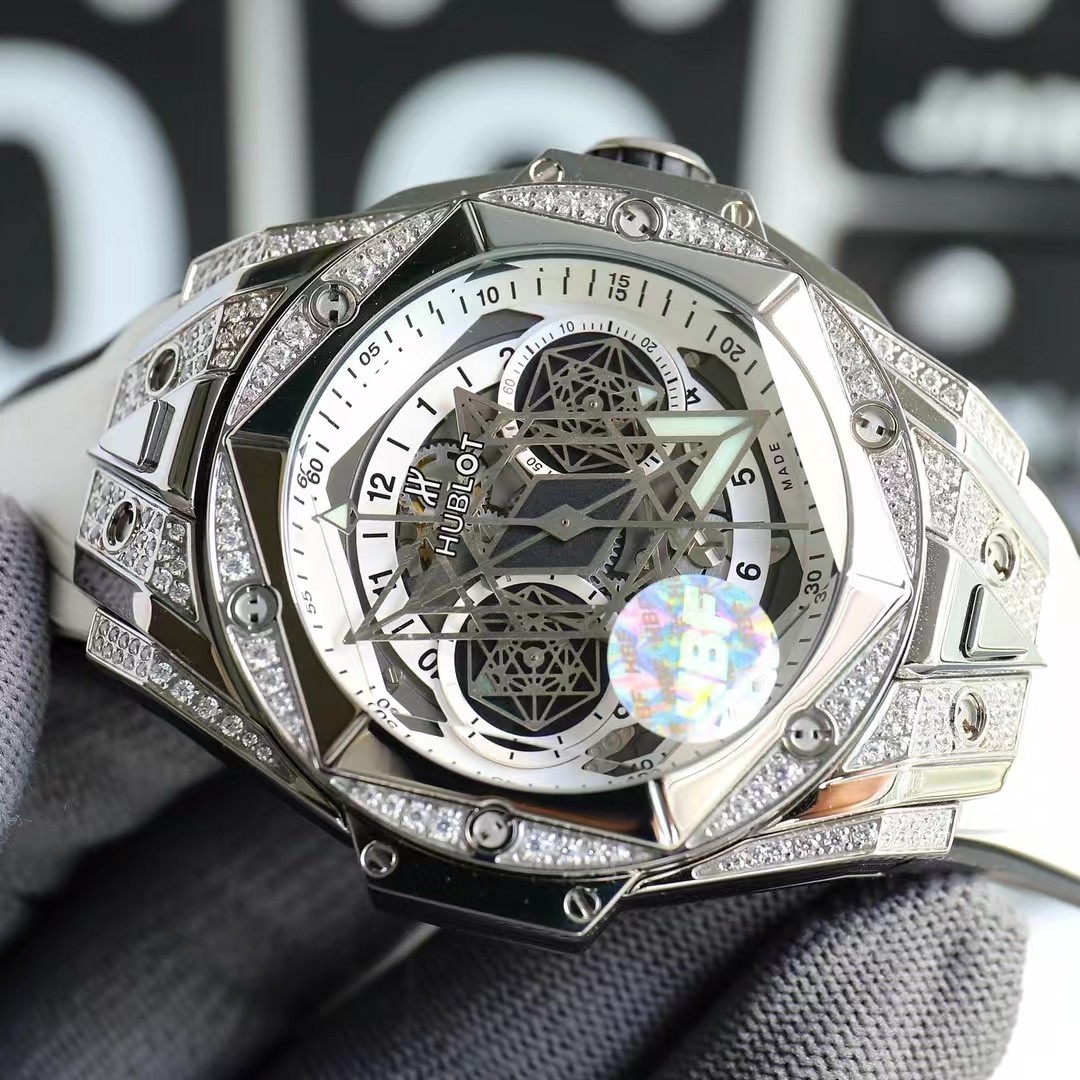 Super clone 1:1 Hublot big bang sang bleu ii tattoo watch hbf  factory