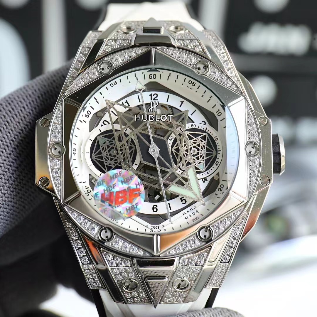 Super clone 1:1 Hublot big bang sang bleu ii tattoo watch hbf  factory