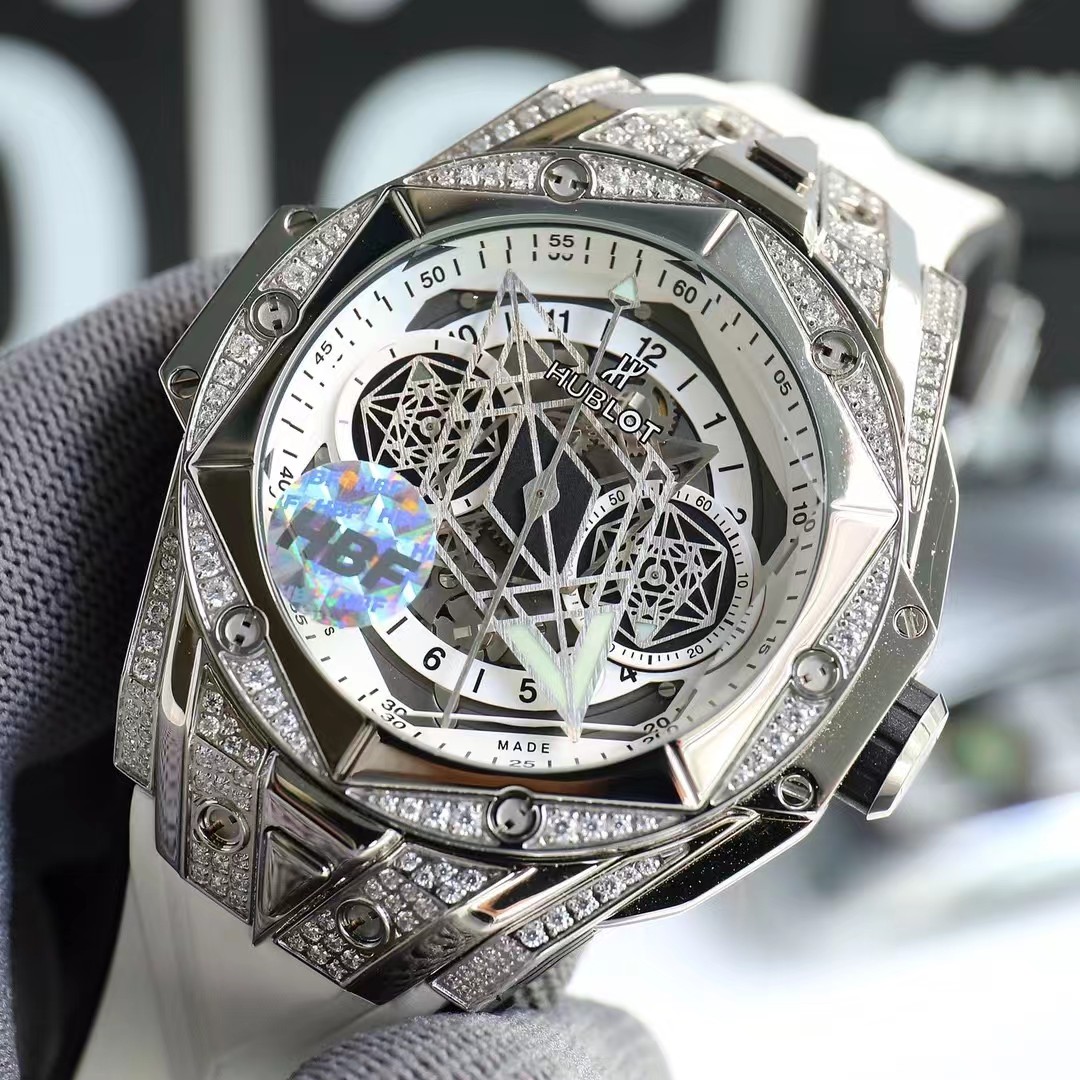 Super clone 1:1 Hublot big bang sang bleu ii tattoo watch hbf  factory