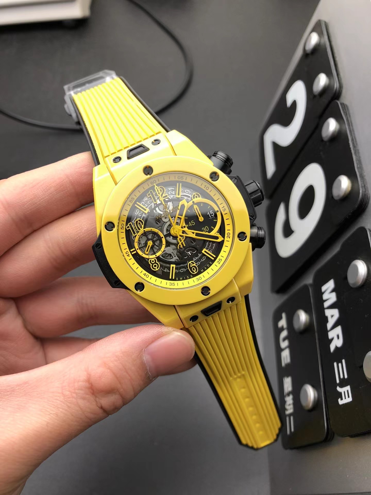 Super clone 1:1 Hublot BIG BANG series 441.CY.471Y.RX UNICO yellow magic ceramic watch