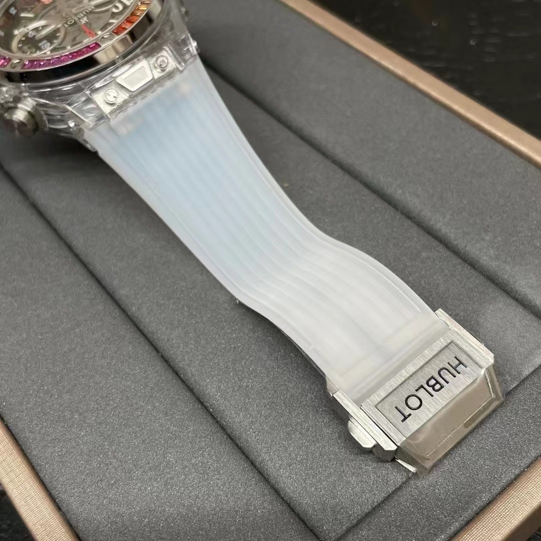 Super clone 1:1 Hublot Big Bang series rainbow T square ring diamond