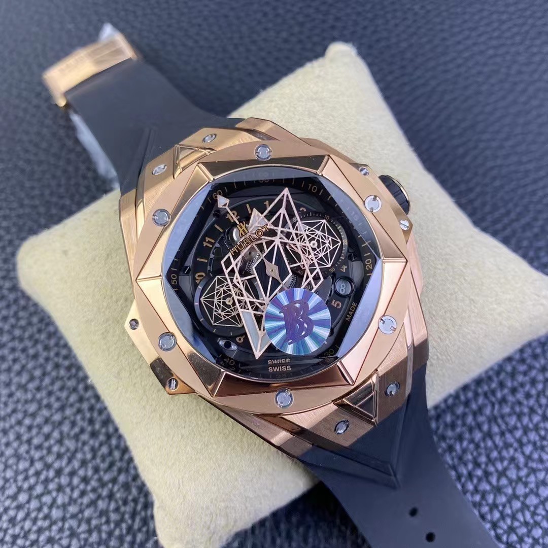Super clone 1:1 Hublot new big bang sang bleu ii tattoo second generation watch