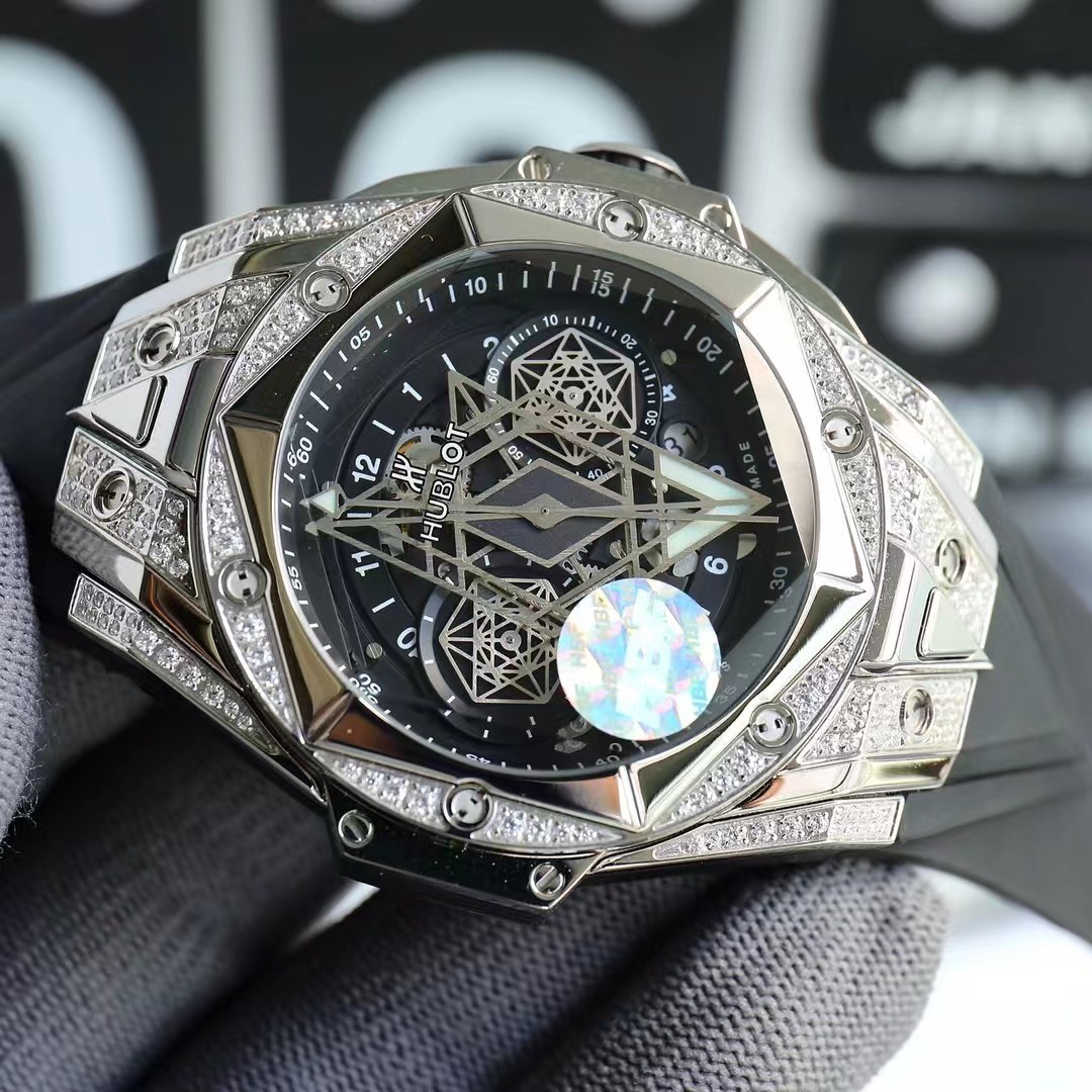 Super clone 1:1 Hublot big bang sang bleu ii tattoo watch hbf  factory