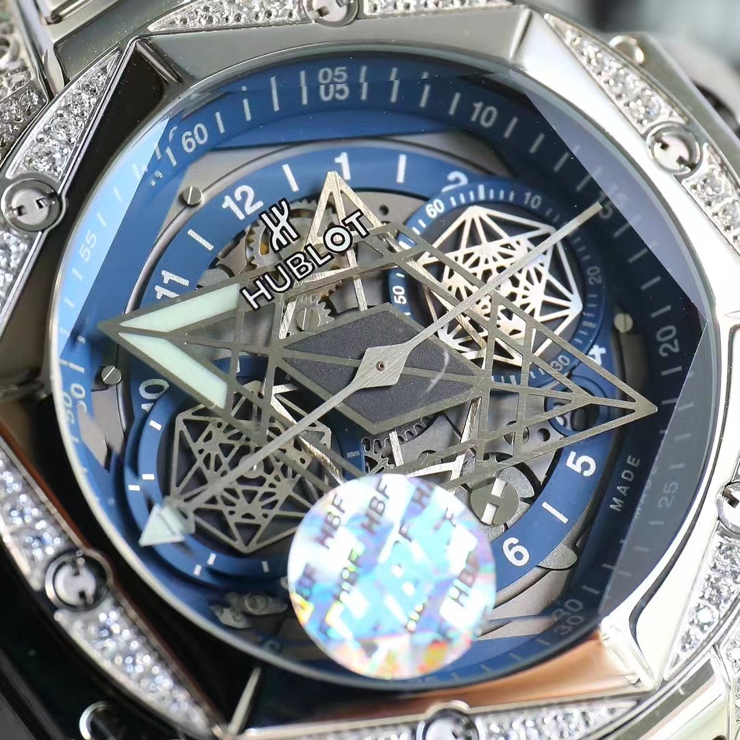 Super clone 1:1 Hublot big bang sang bleu ii tattoo watch hbf  factory