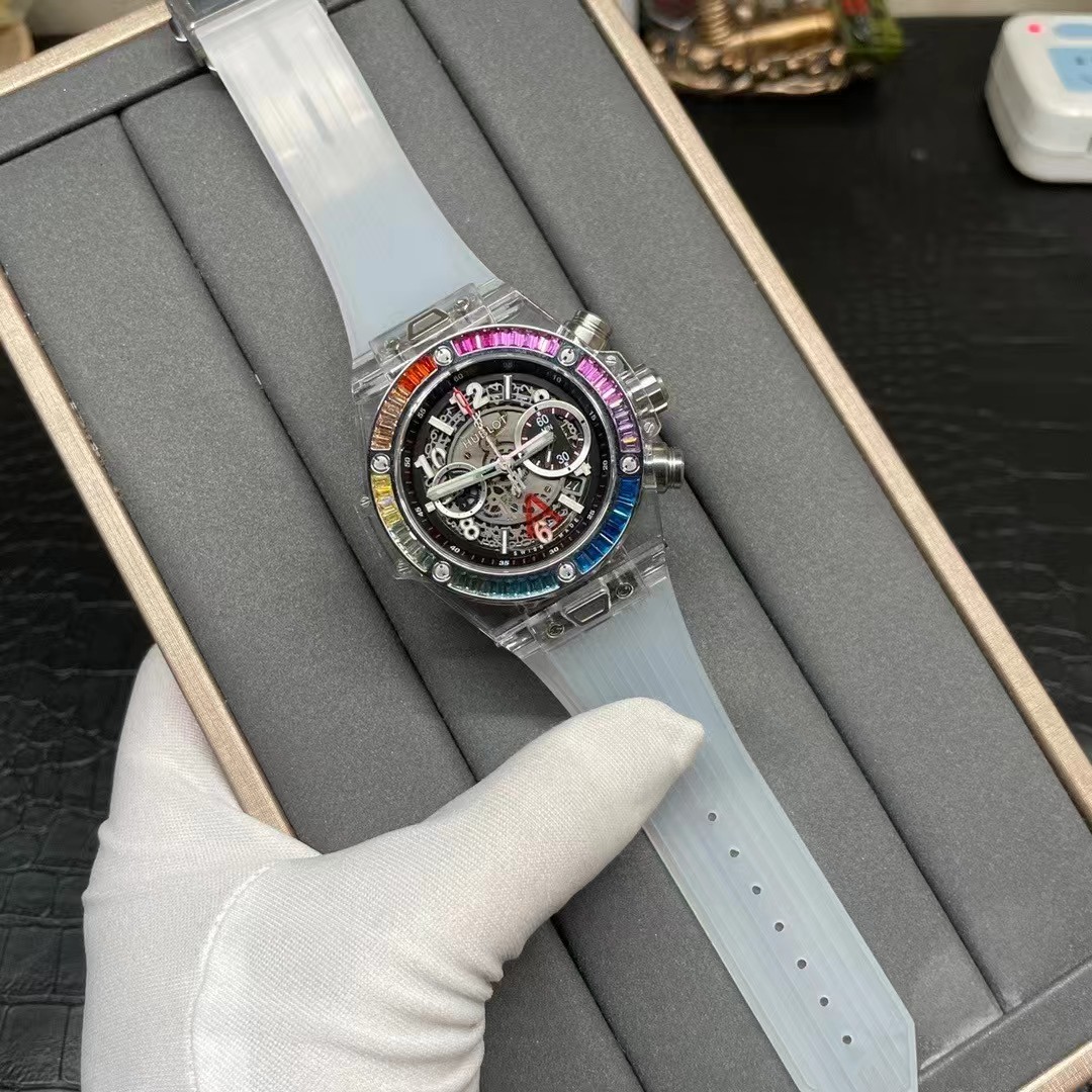 Super clone 1:1 Hublot Big Bang series rainbow T square ring diamond