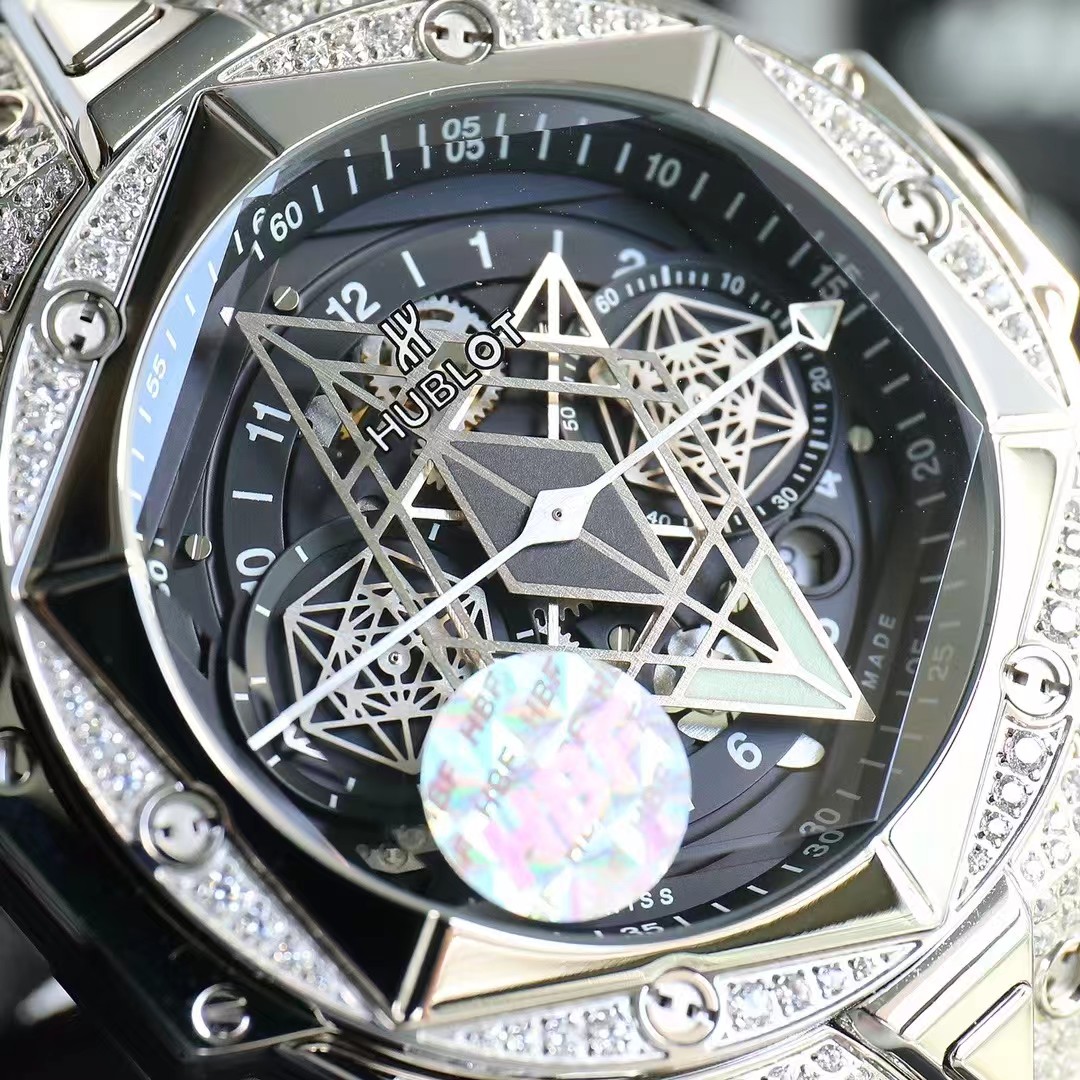 Super clone 1:1 Hublot big bang sang bleu ii tattoo watch hbf  factory