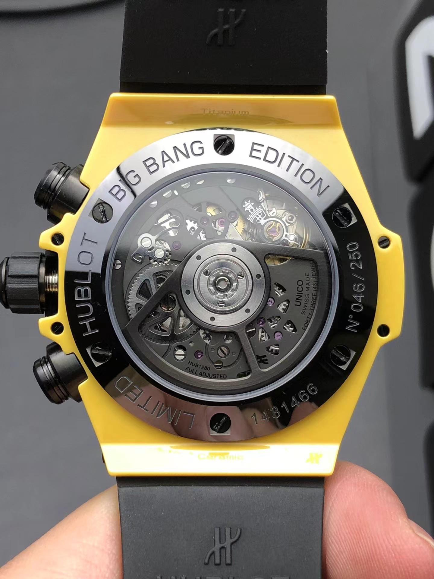Super clone 1:1 Hublot BIG BANG series 441.CY.471Y.RX UNICO yellow magic ceramic watch