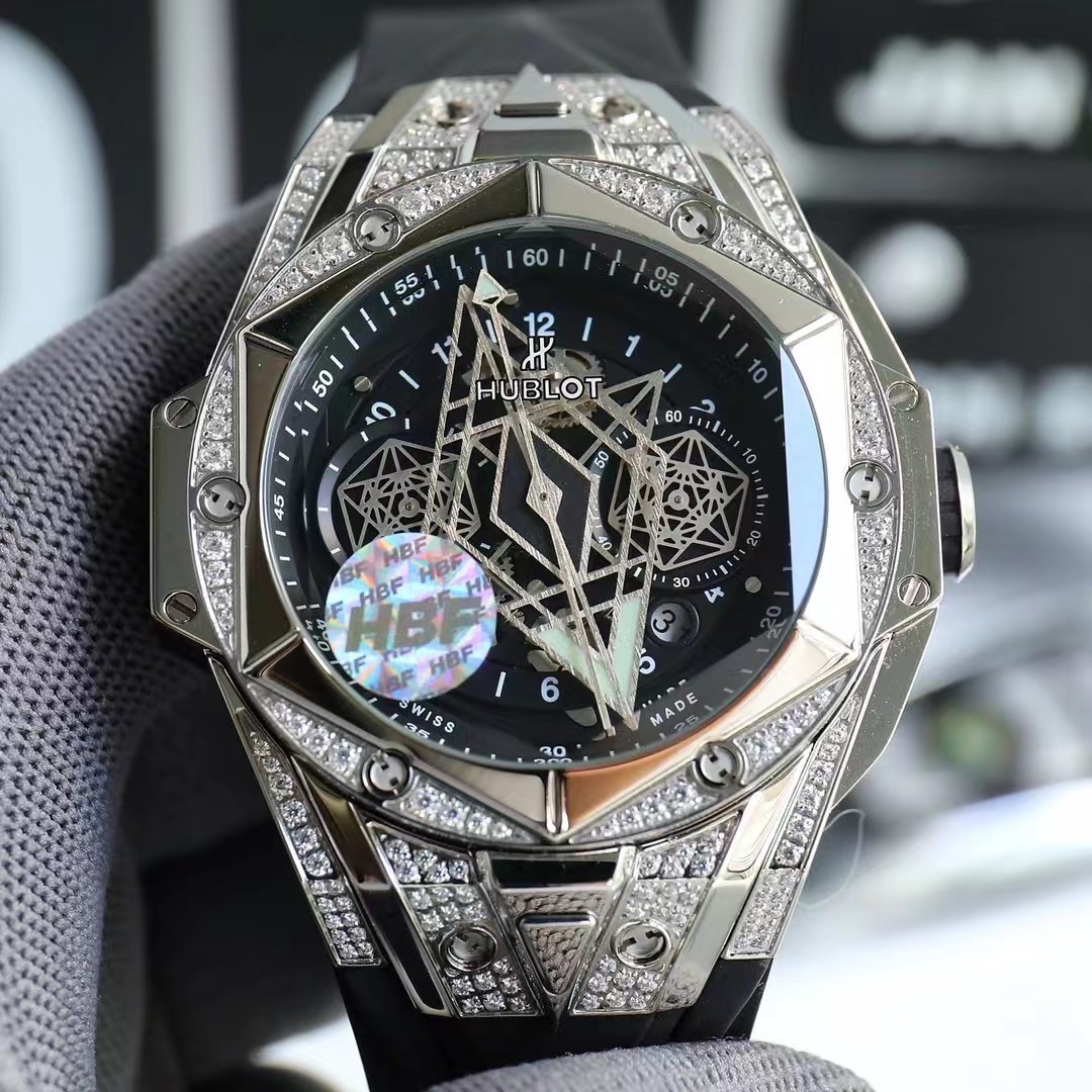 Super clone 1:1 Hublot big bang sang bleu ii tattoo watch hbf  factory