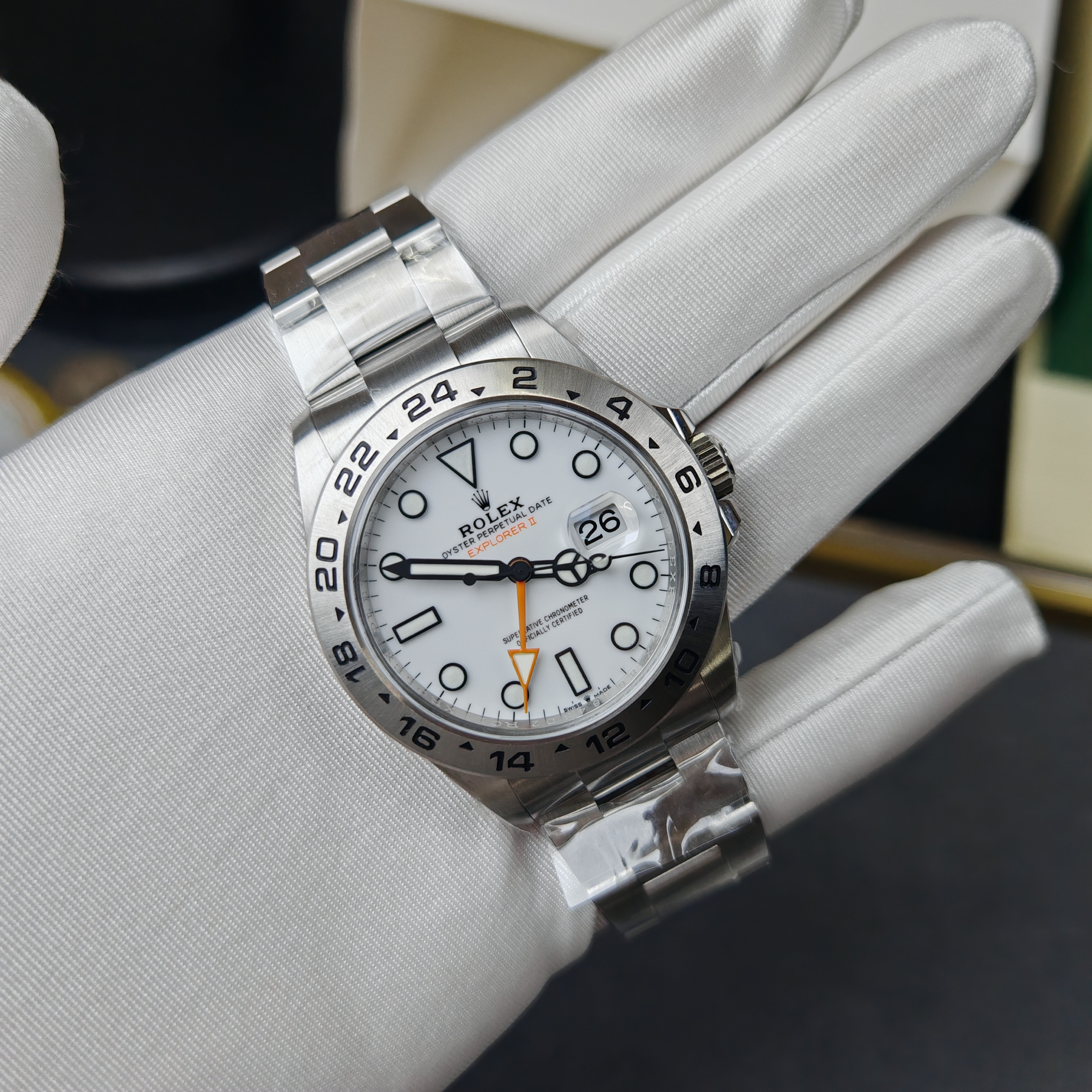 Rolex Explorer II M226570-0001 Steel White Dial 42mm Super Clone