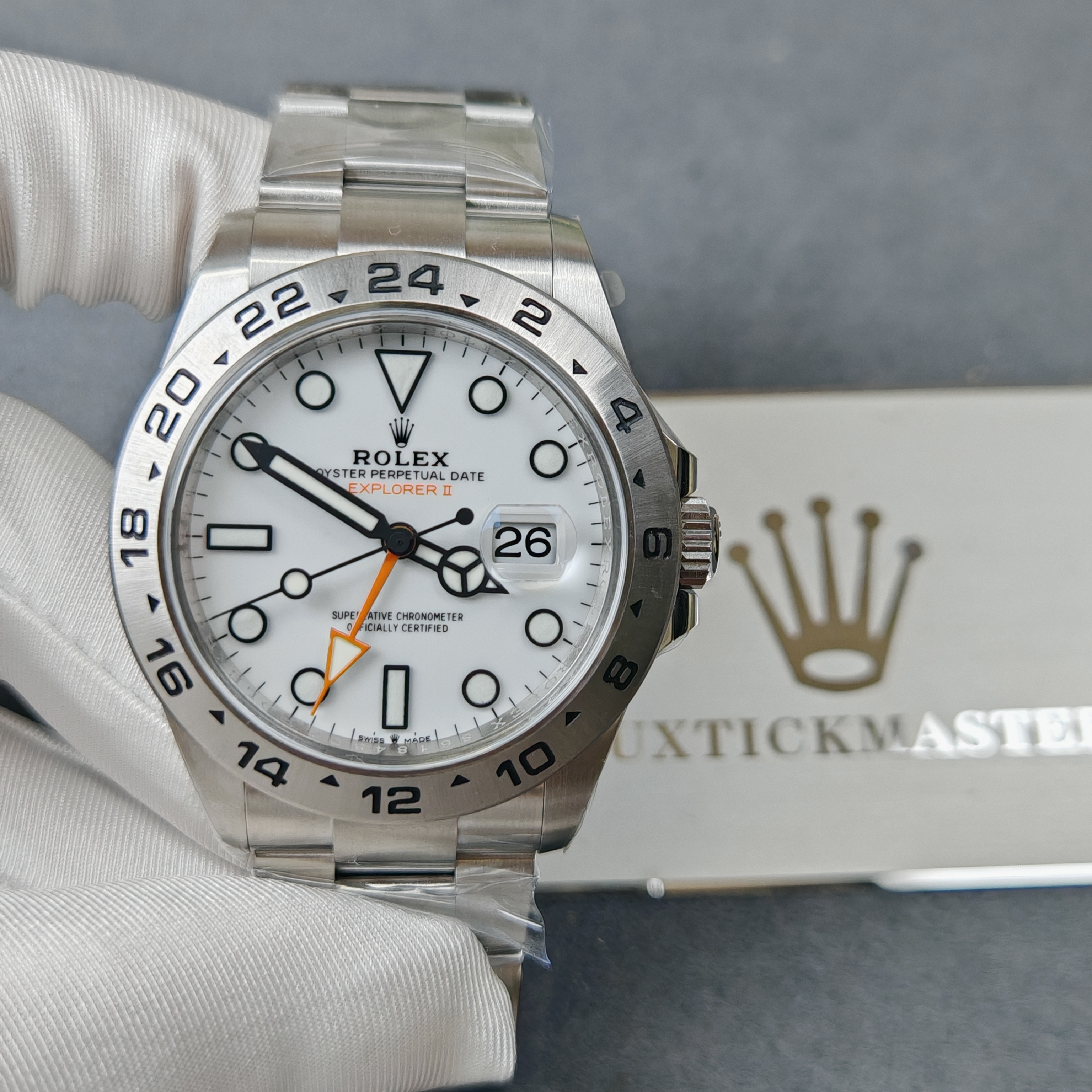 Rolex Explorer II M226570-0001 Steel White Dial 42mm Super Clone