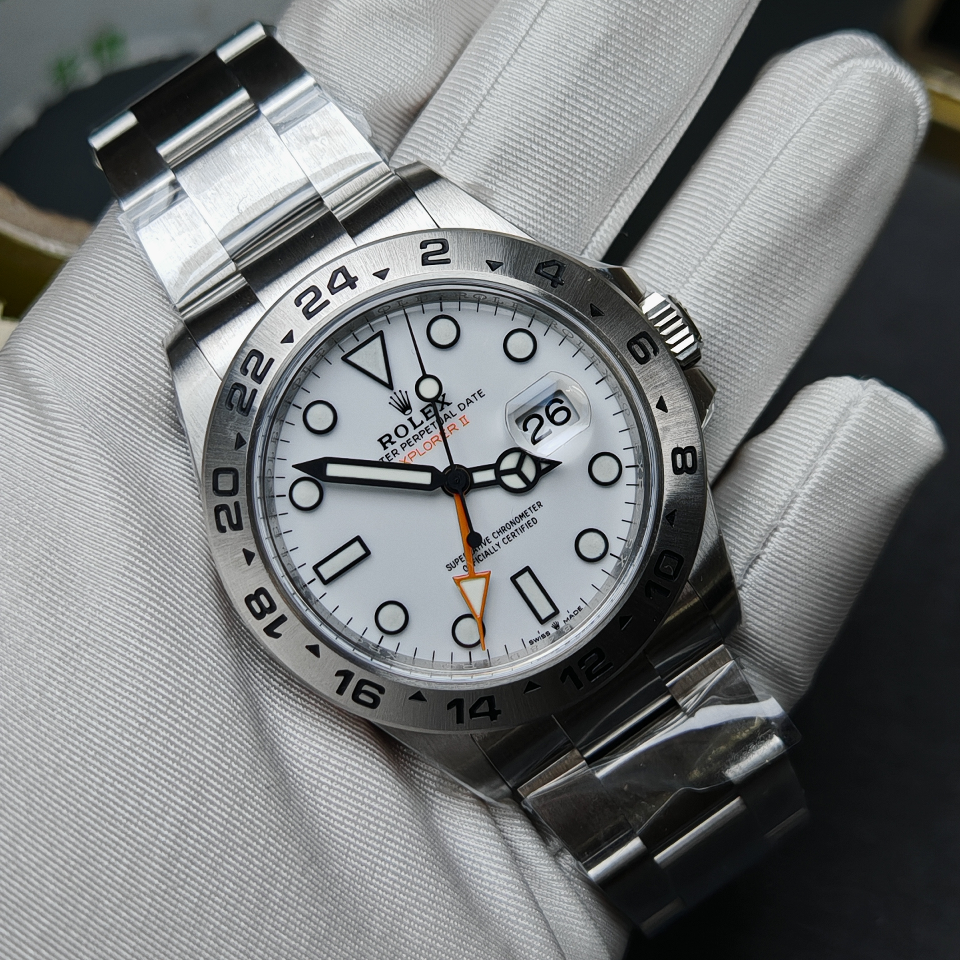 Rolex Explorer II M226570-0001 Steel White Dial 42mm Super Clone