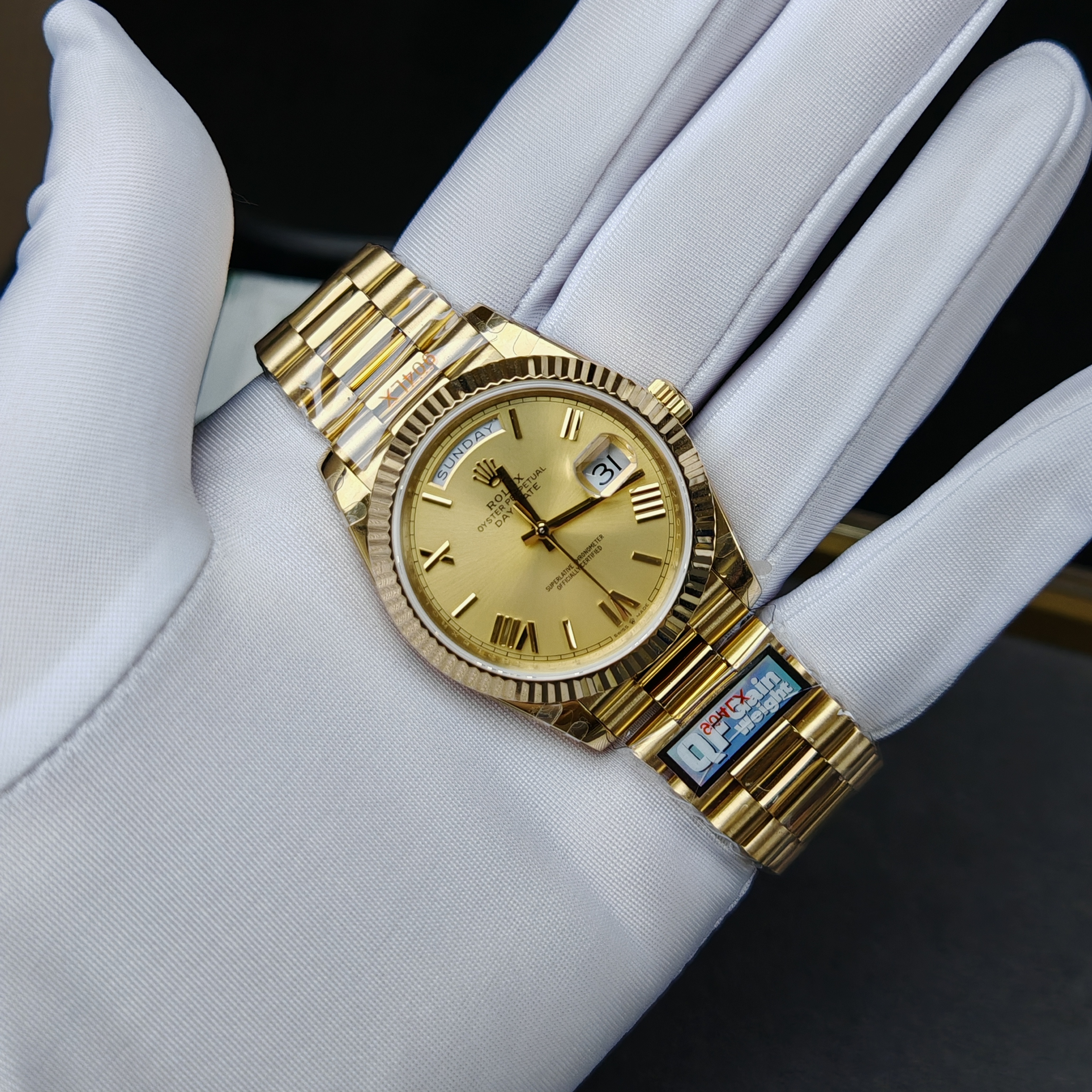 Rolex Day-Date m228238-0006 Yellow gold with Gold Dial(Roman Numerals) President bracelet (40mm) Super Clone