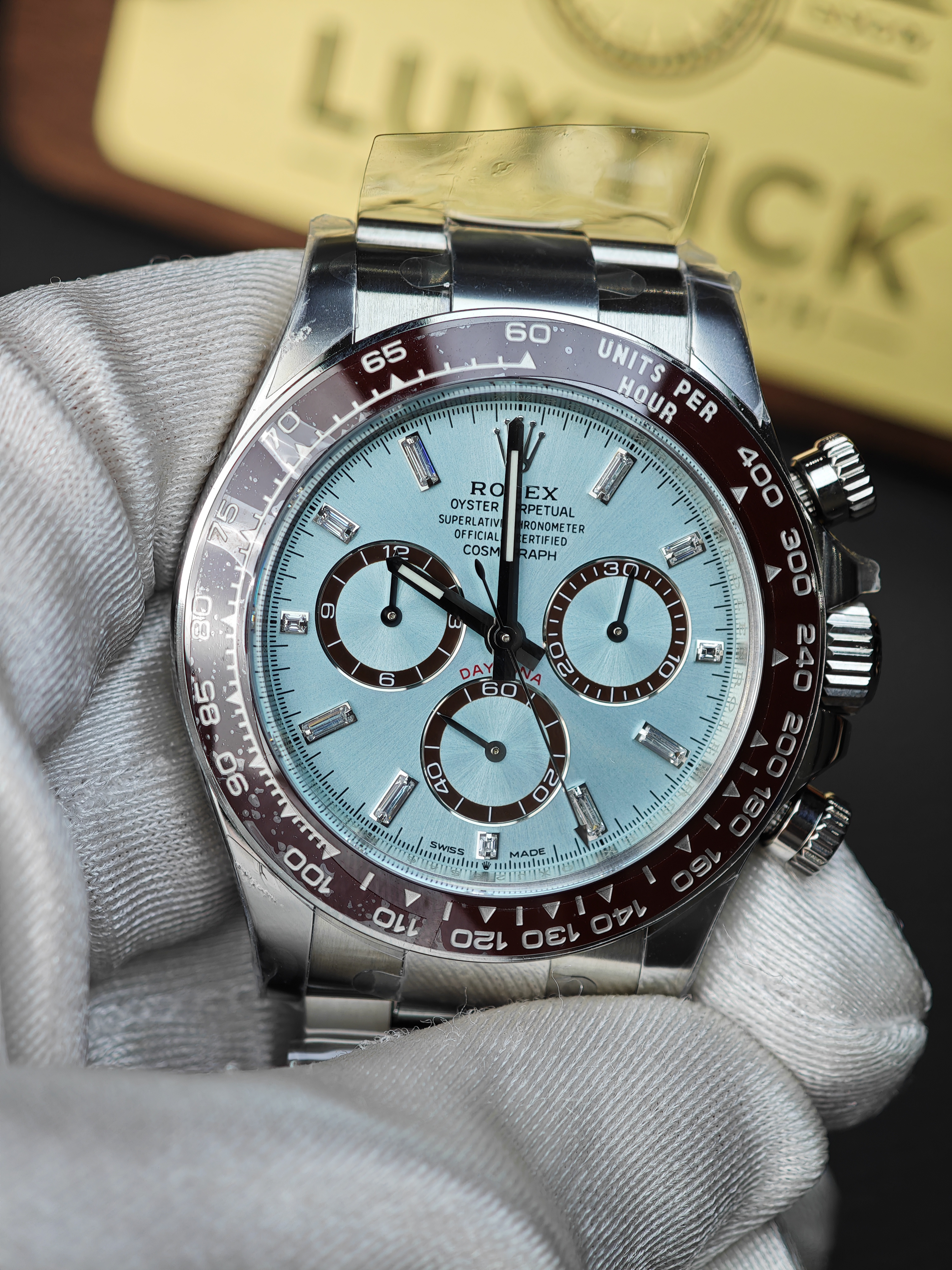 Rolex Cosmograph New Daytona m126506 with Ice Blue Diamond Dial 4131 movement Super Clone
