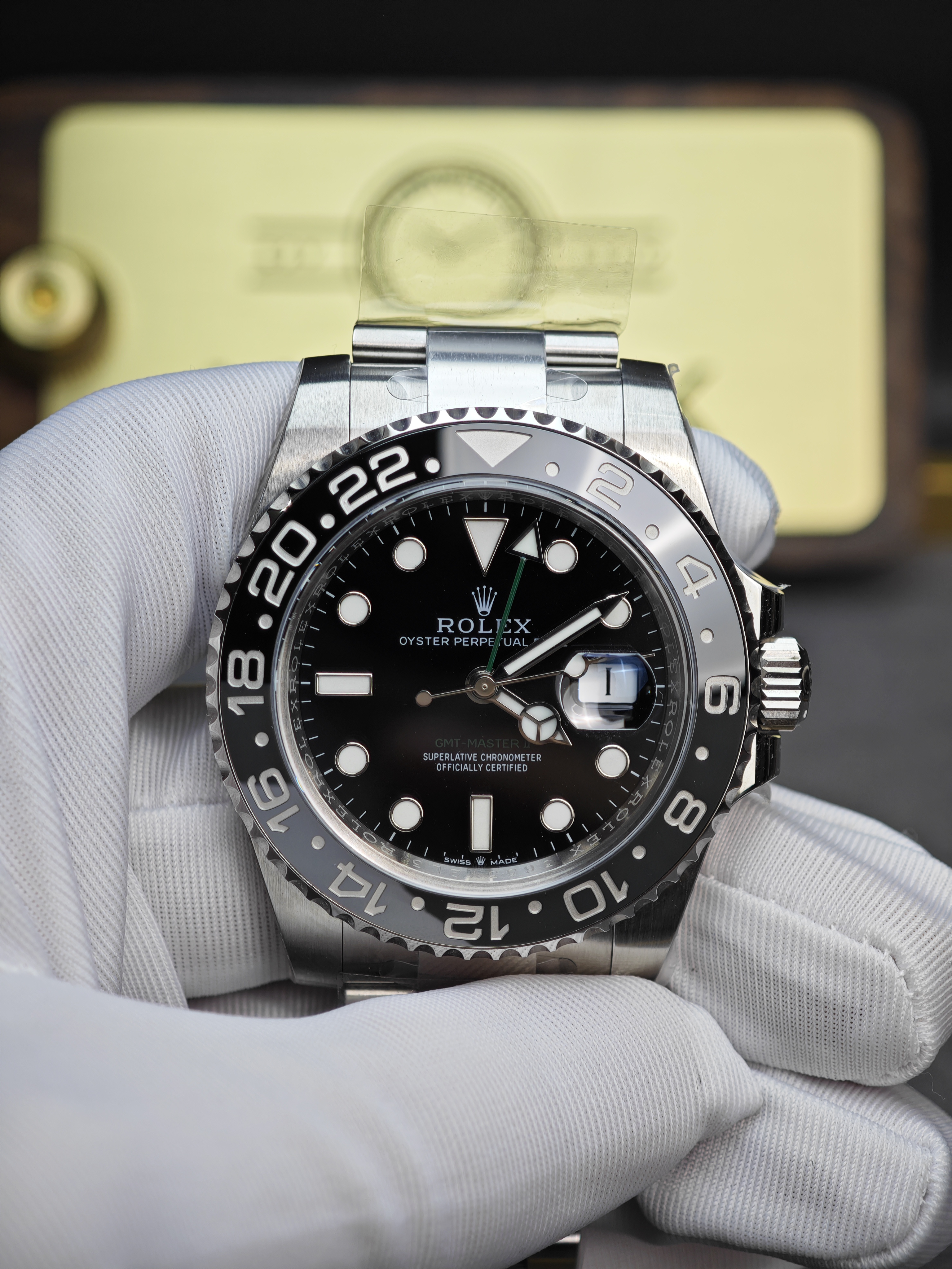 Rolex Bruce Wayne GMT Master II 126710grnr-0004 Black/Grey two-tone ceramic bezel Stainless Steel on Oyster (40mm) Super Clone