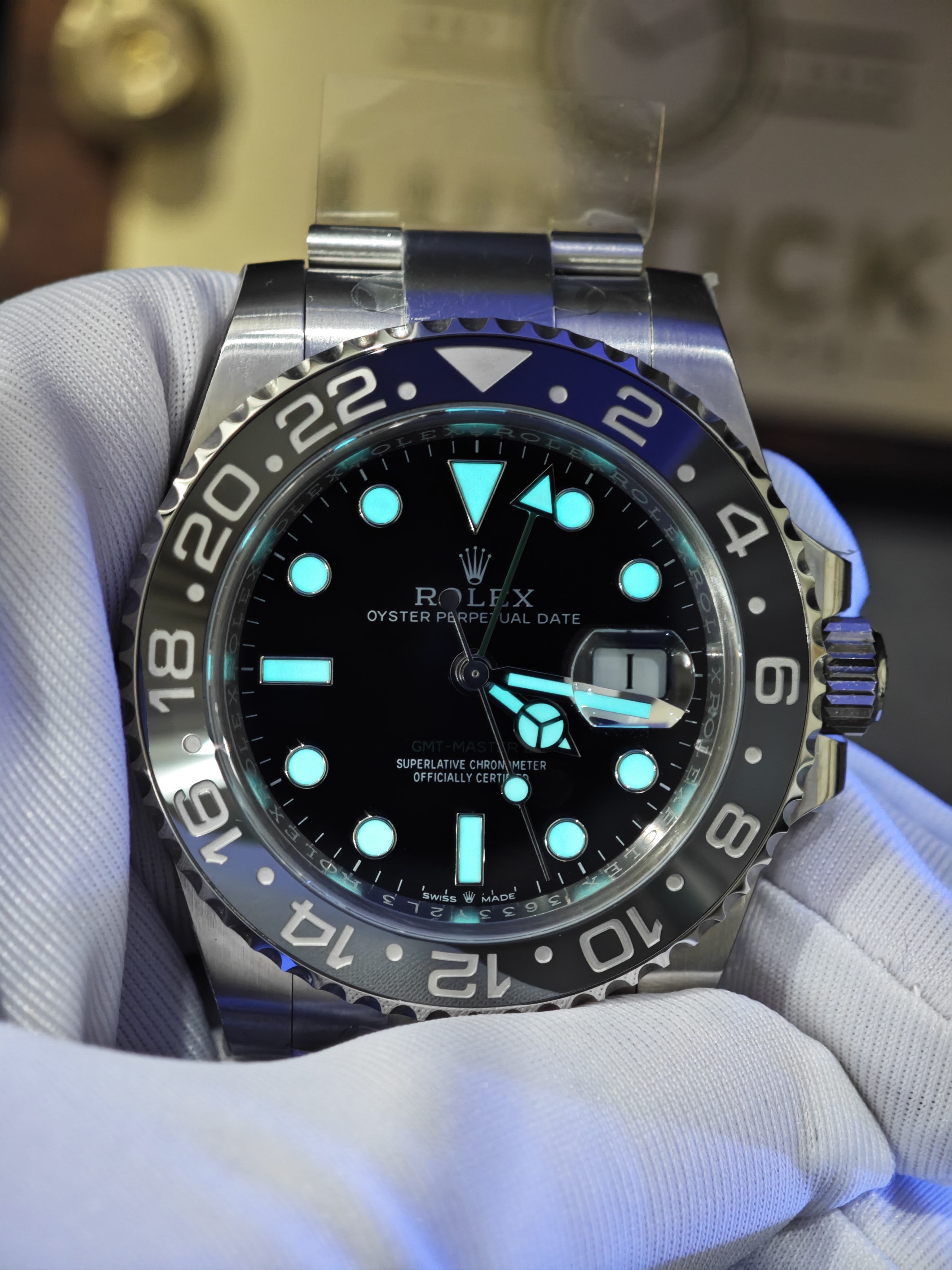 Rolex Bruce Wayne GMT Master II 126710grnr-0004 Black/Grey two-tone ceramic bezel Stainless Steel on Oyster (40mm) Super Clone