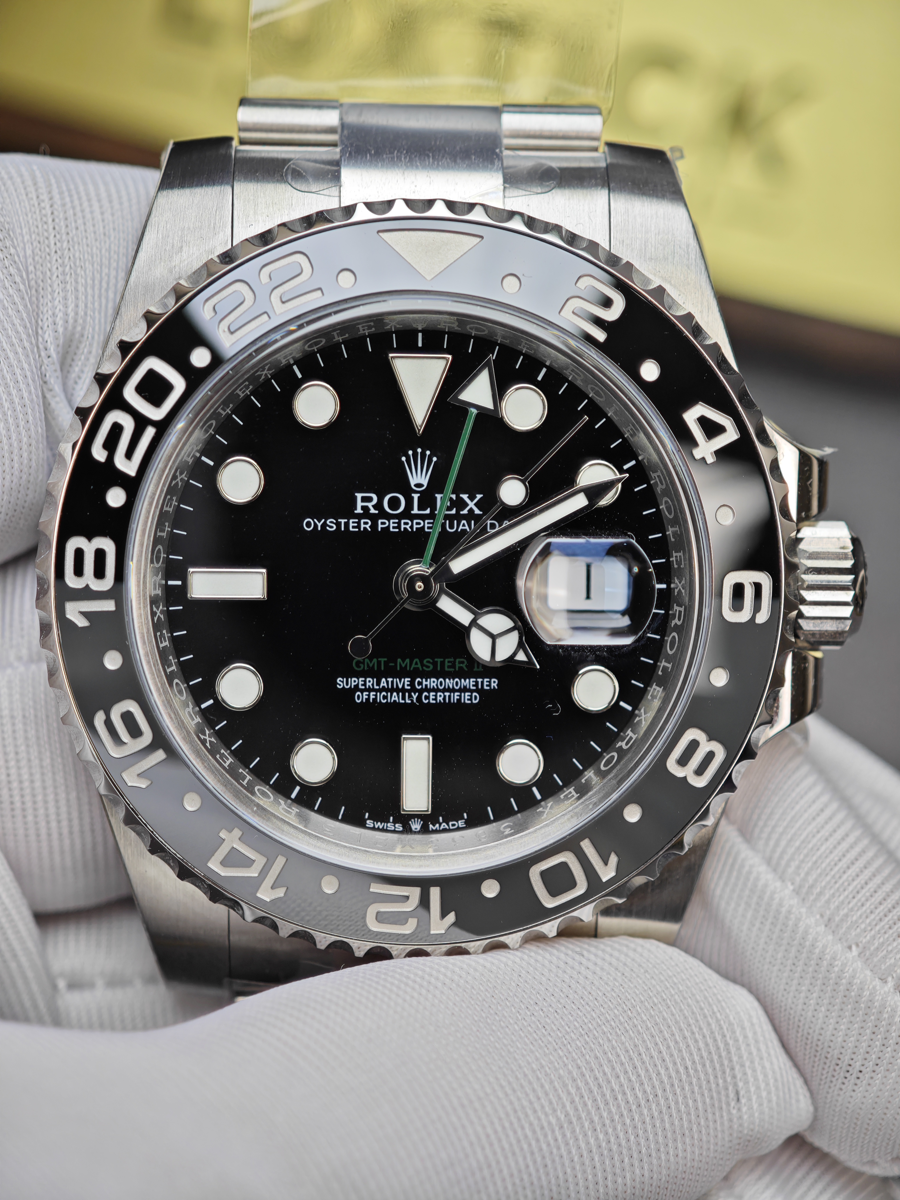 Rolex Bruce Wayne GMT Master II 126710grnr-0004 Black/Grey two-tone ceramic bezel Stainless Steel on Oyster (40mm) Super Clone