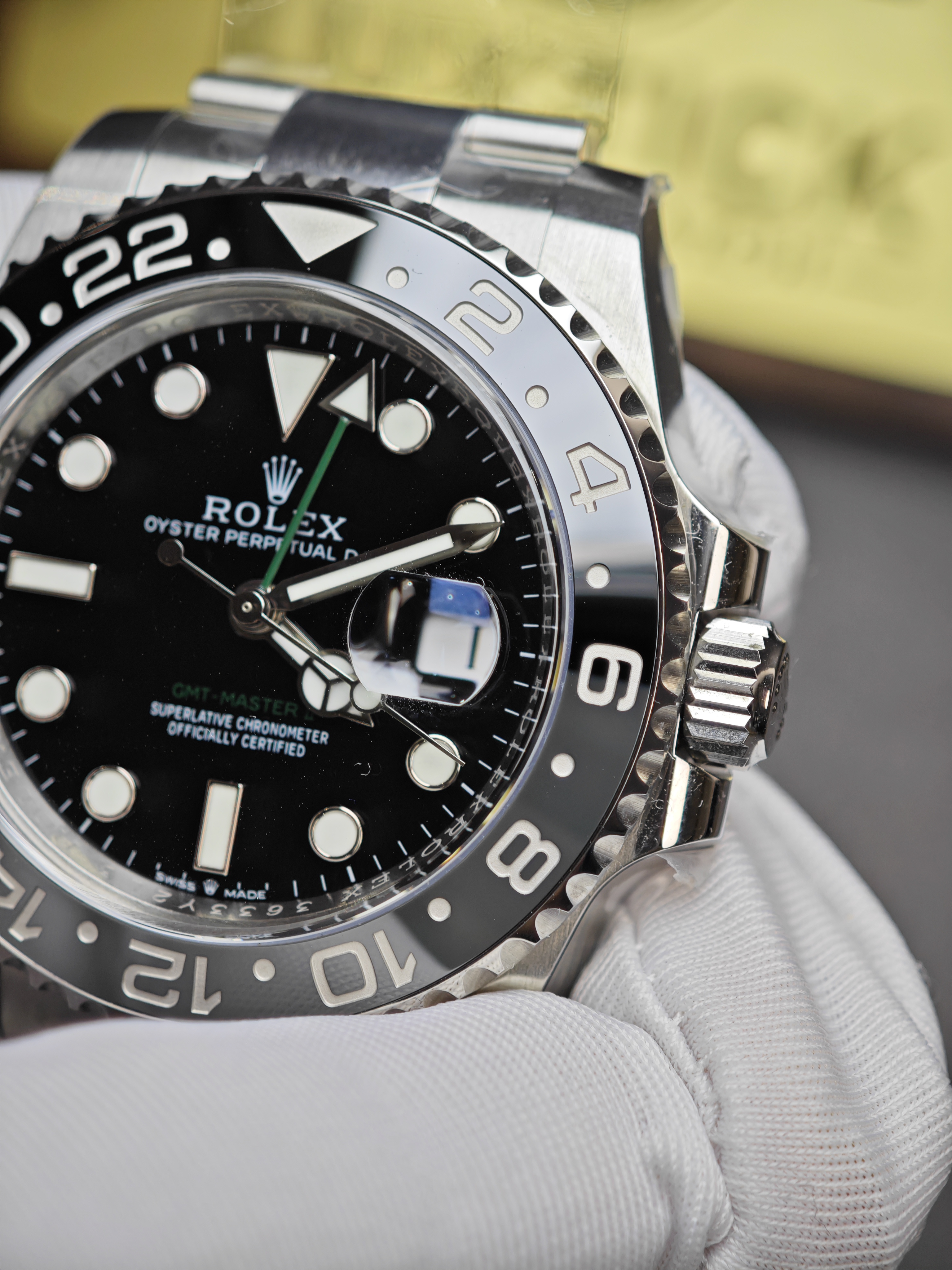 Rolex Bruce Wayne GMT Master II 126710grnr-0004 Black/Grey two-tone ceramic bezel Stainless Steel on Oyster (40mm) Super Clone