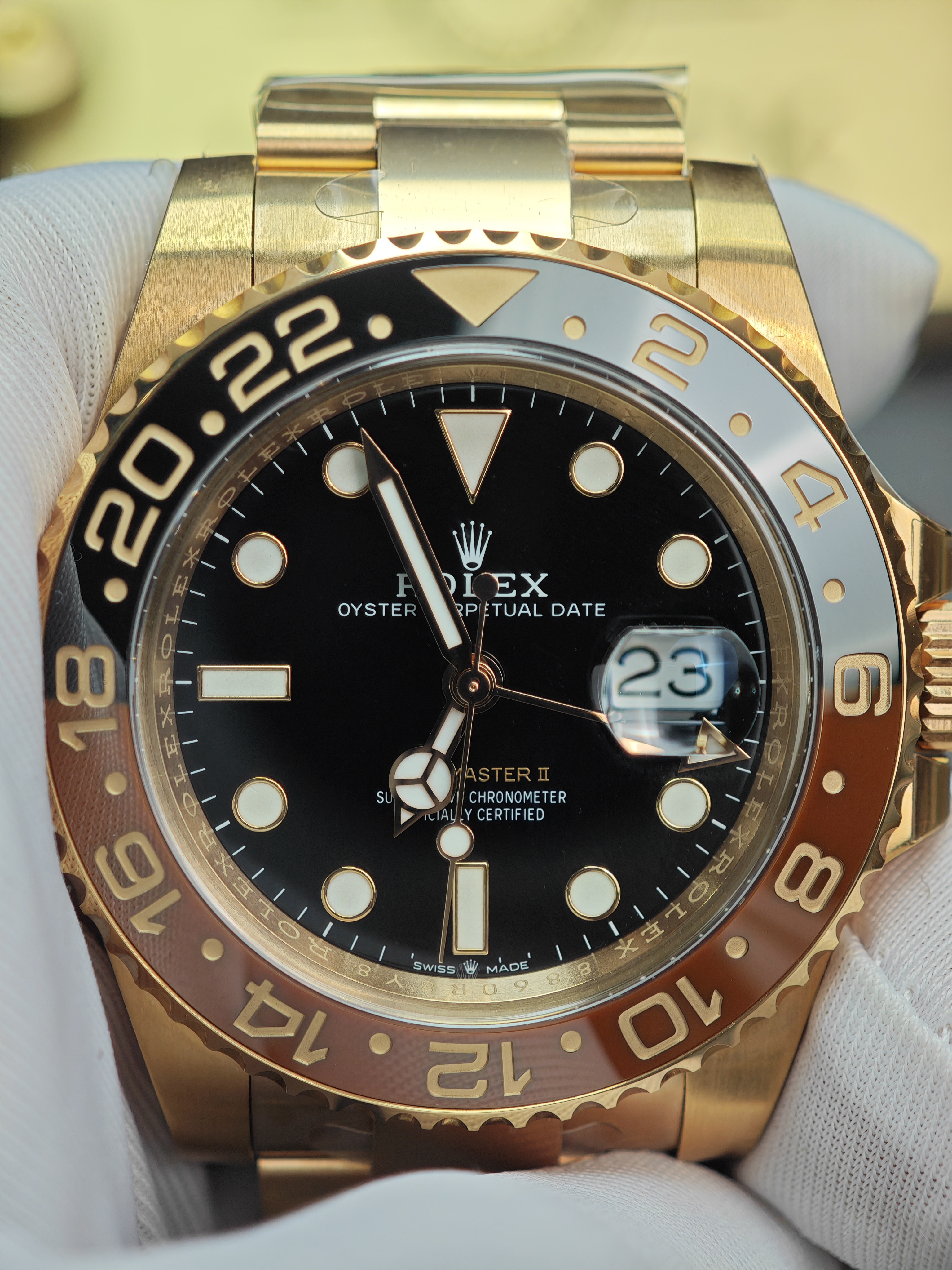 Rolex GMT Master II 126715CHNR-0001 Root Beer Full Rose gold 40mm Super Clone