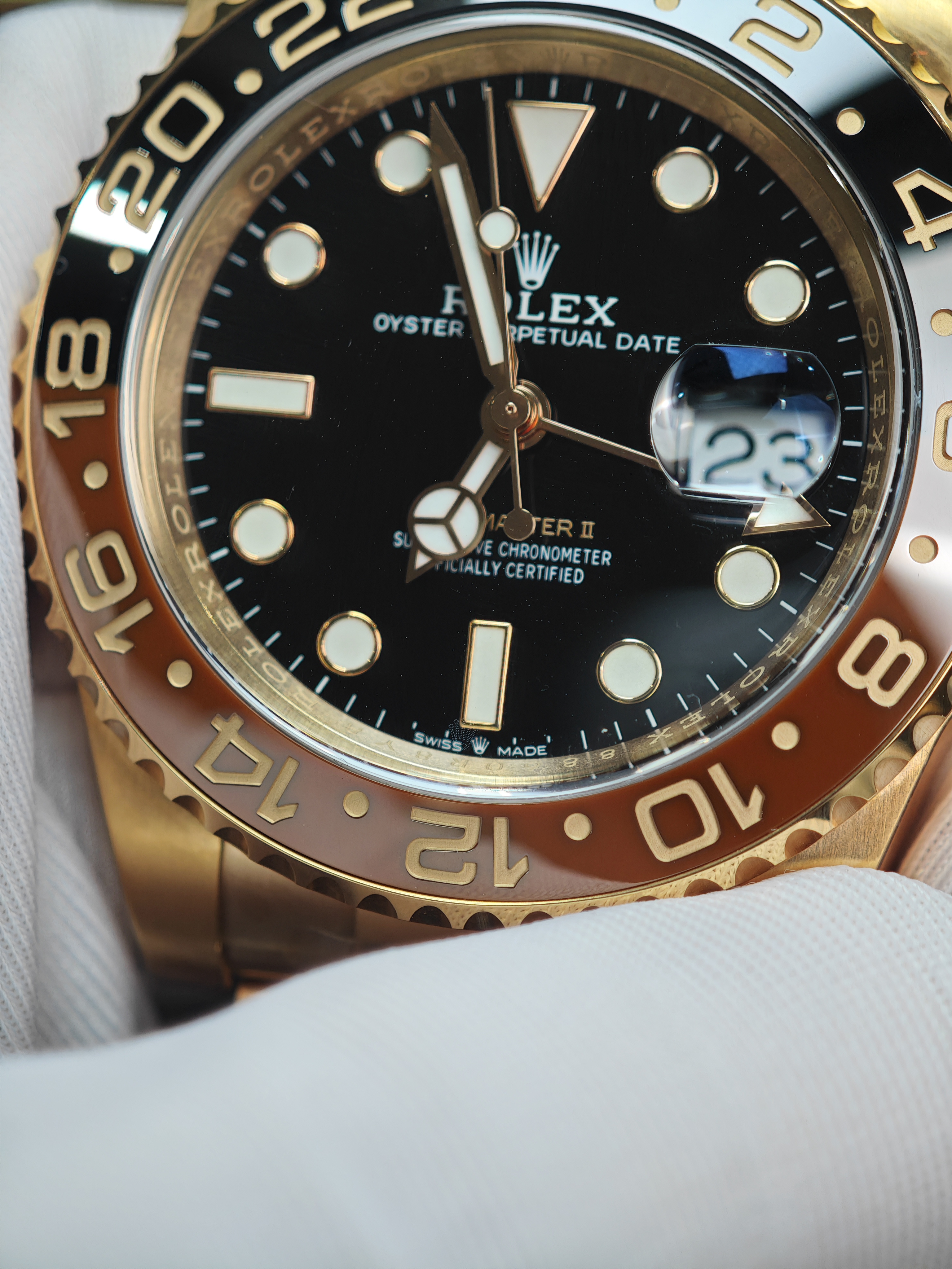 Rolex GMT Master II 126715CHNR-0001 Root Beer Full Rose gold 40mm Super Clone