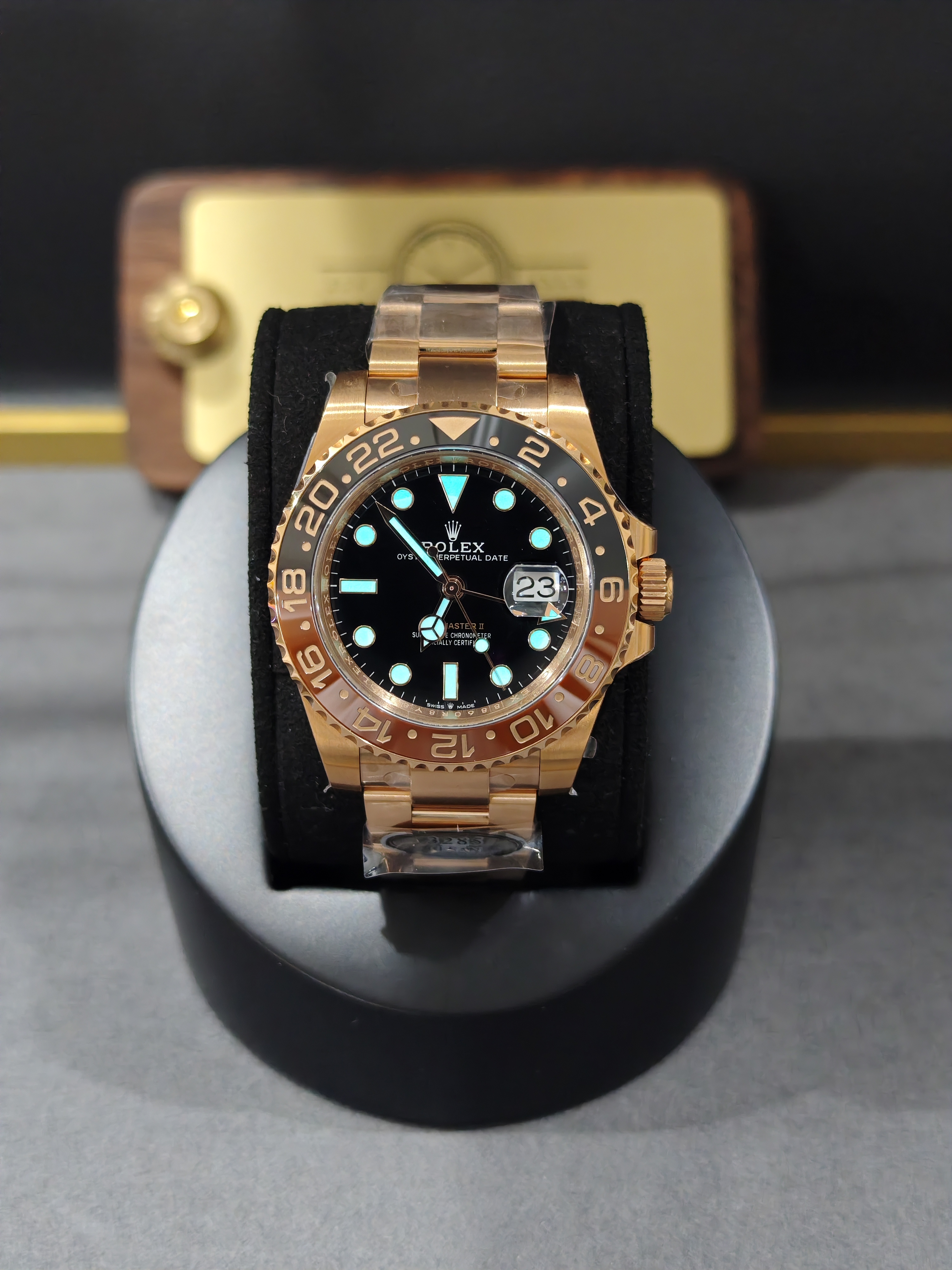Rolex GMT Master II 126715CHNR-0001 Root Beer Full Rose gold 40mm Super Clone
