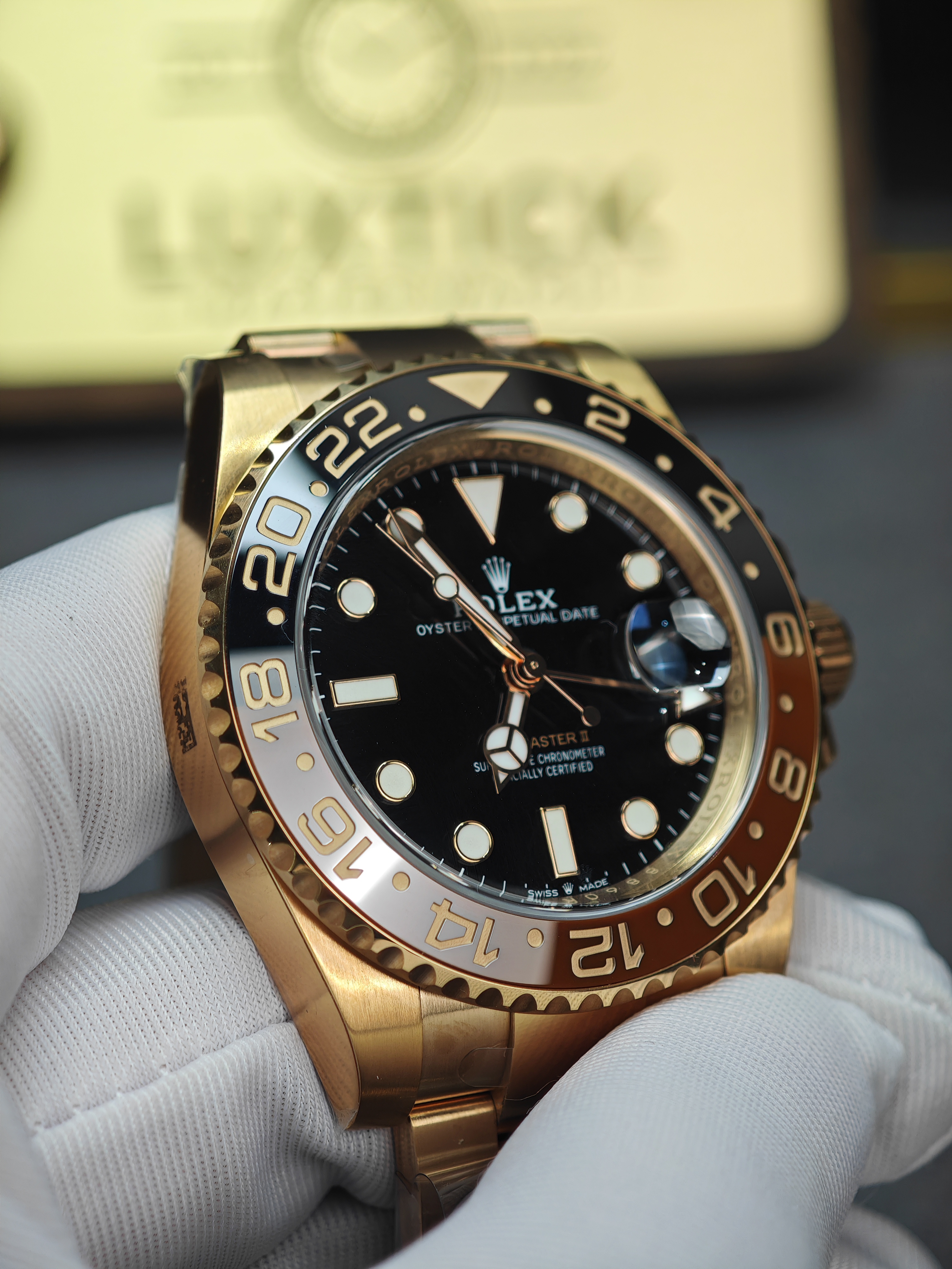 Rolex GMT Master II 126715CHNR-0001 Root Beer Full Rose gold 40mm Super Clone