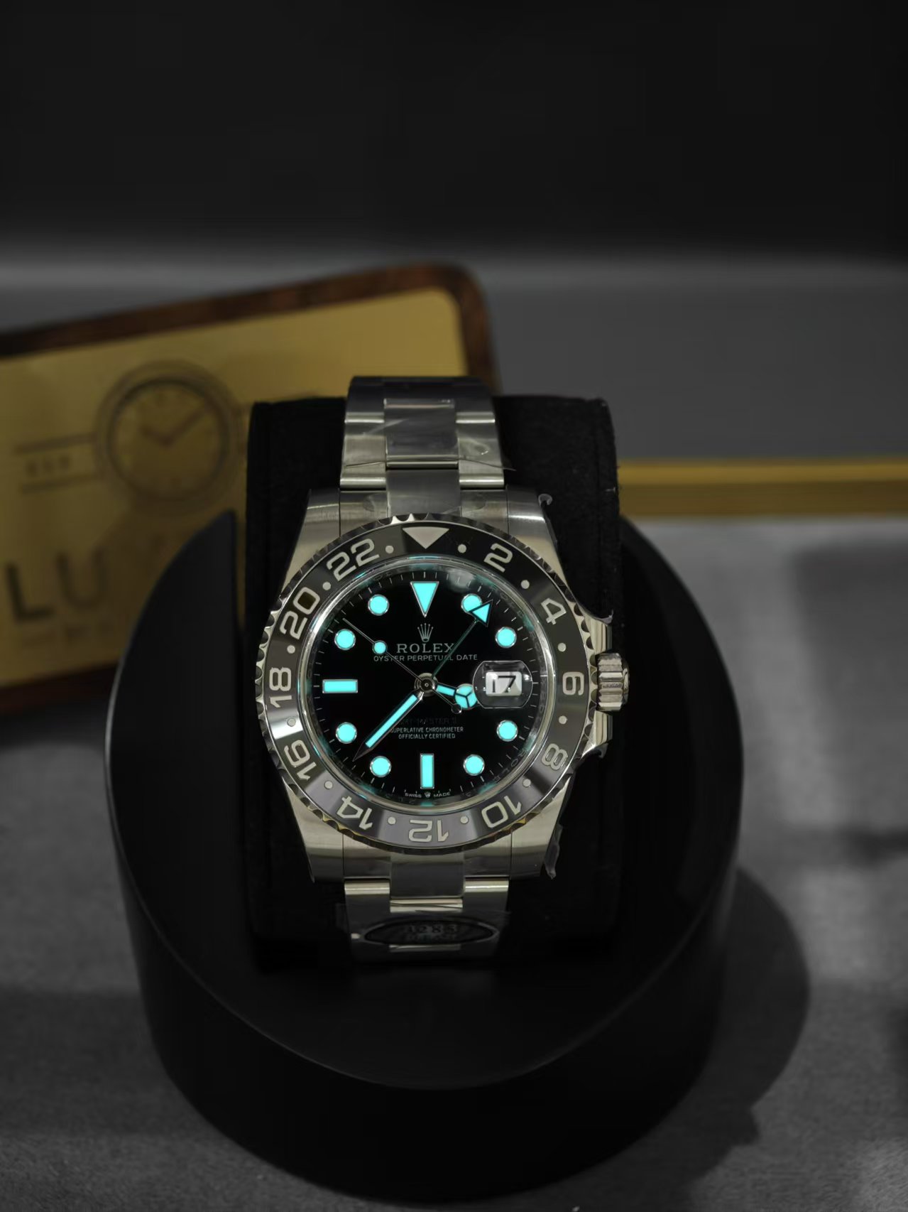 Rolex Bruce Wayne GMT Master II 126710grnr-0004 Black/Grey two-tone ceramic bezel Stainless Steel on Oyster (40mm) Super Clone