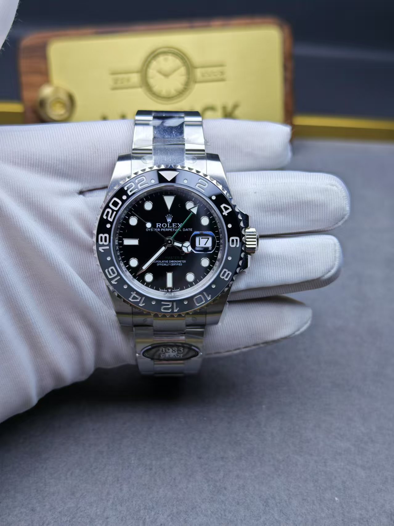 Rolex Bruce Wayne GMT Master II 126710grnr-0004 Black/Grey two-tone ceramic bezel Stainless Steel on Oyster (40mm) Super Clone