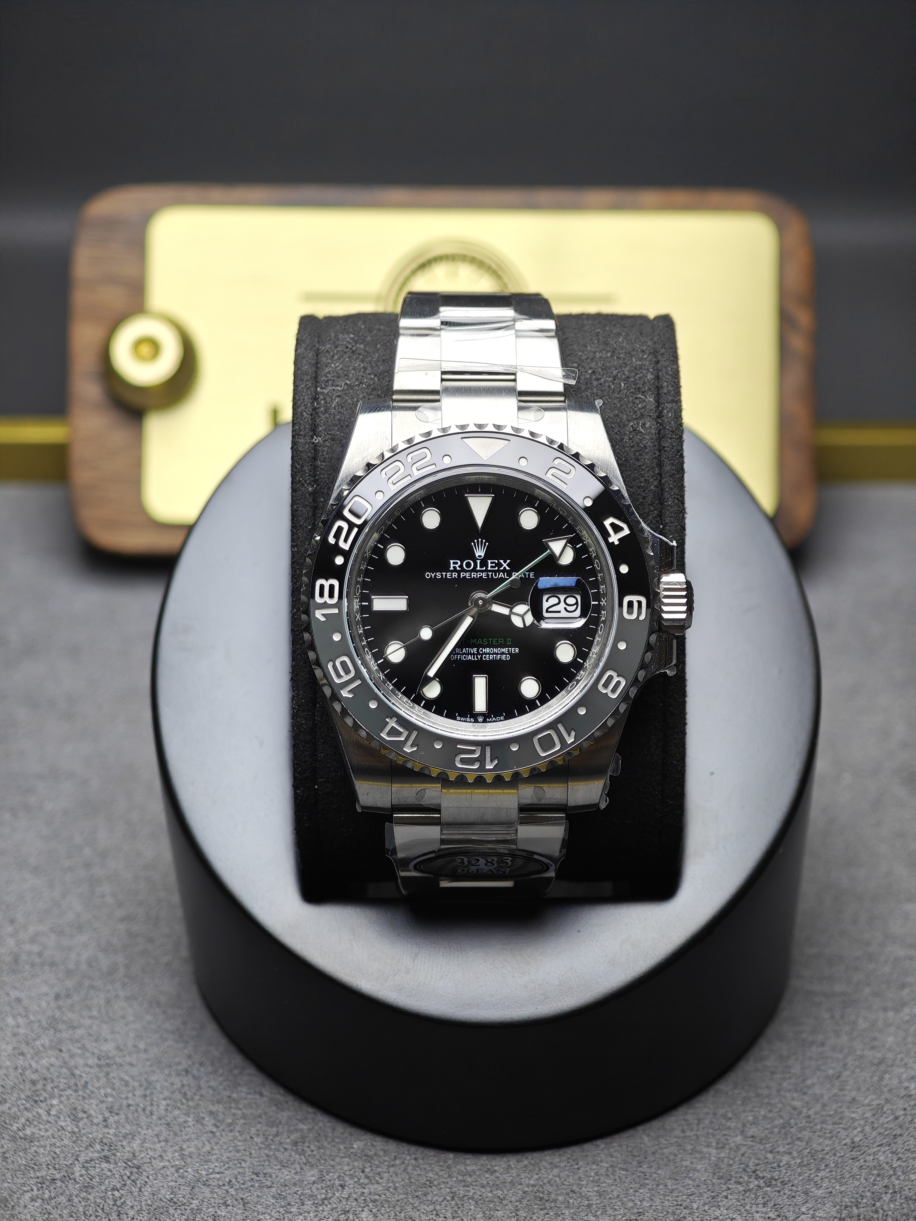 Rolex Bruce Wayne GMT Master II 126710grnr-0004 Black/Grey two-tone ceramic bezel Stainless Steel on Oyster (40mm) Super Clone