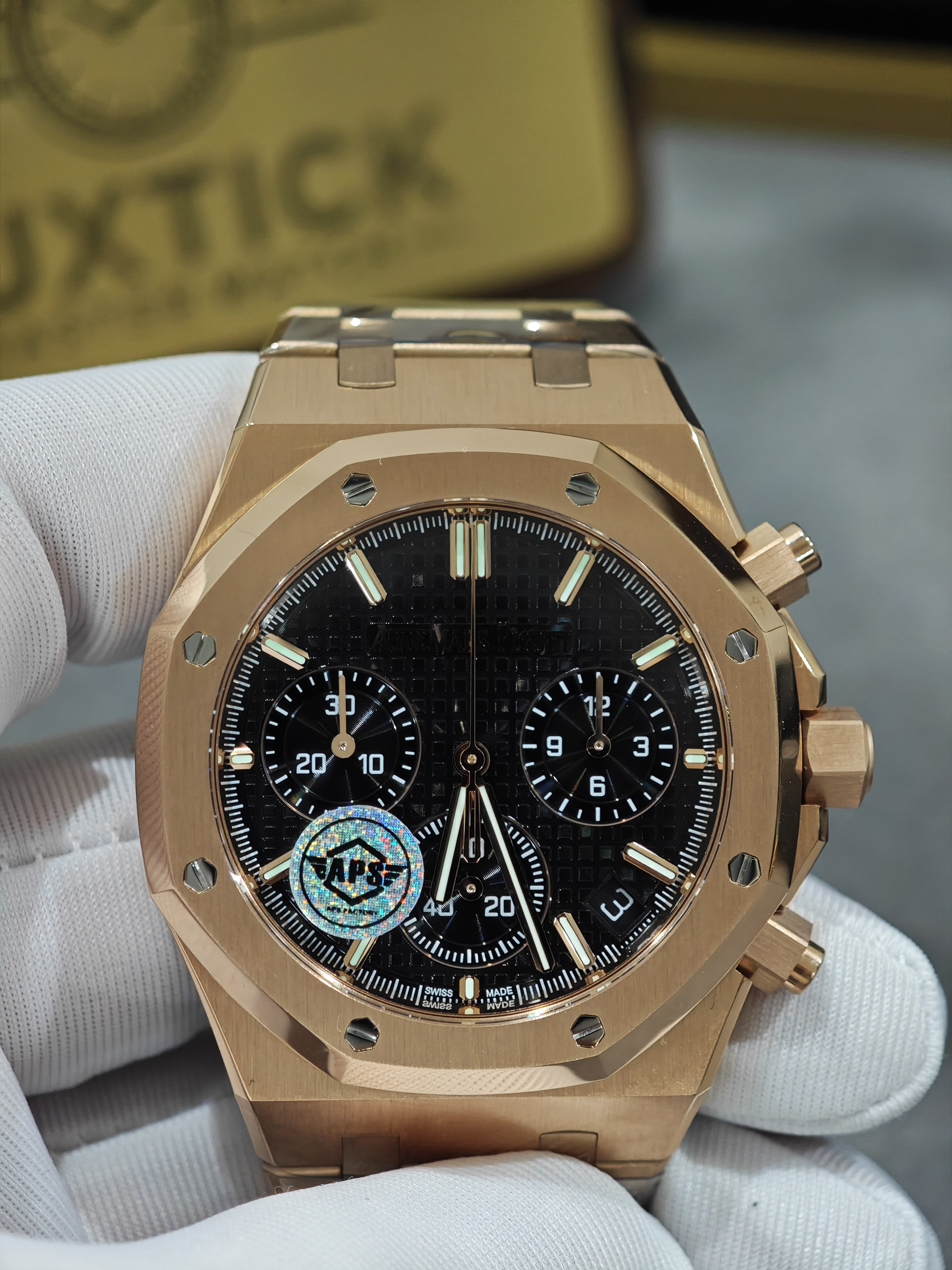 Audemars Piguet Super Clone 1:1 Royal Oak Chronograph 26240 Watches - 41mm rose gold with black dial