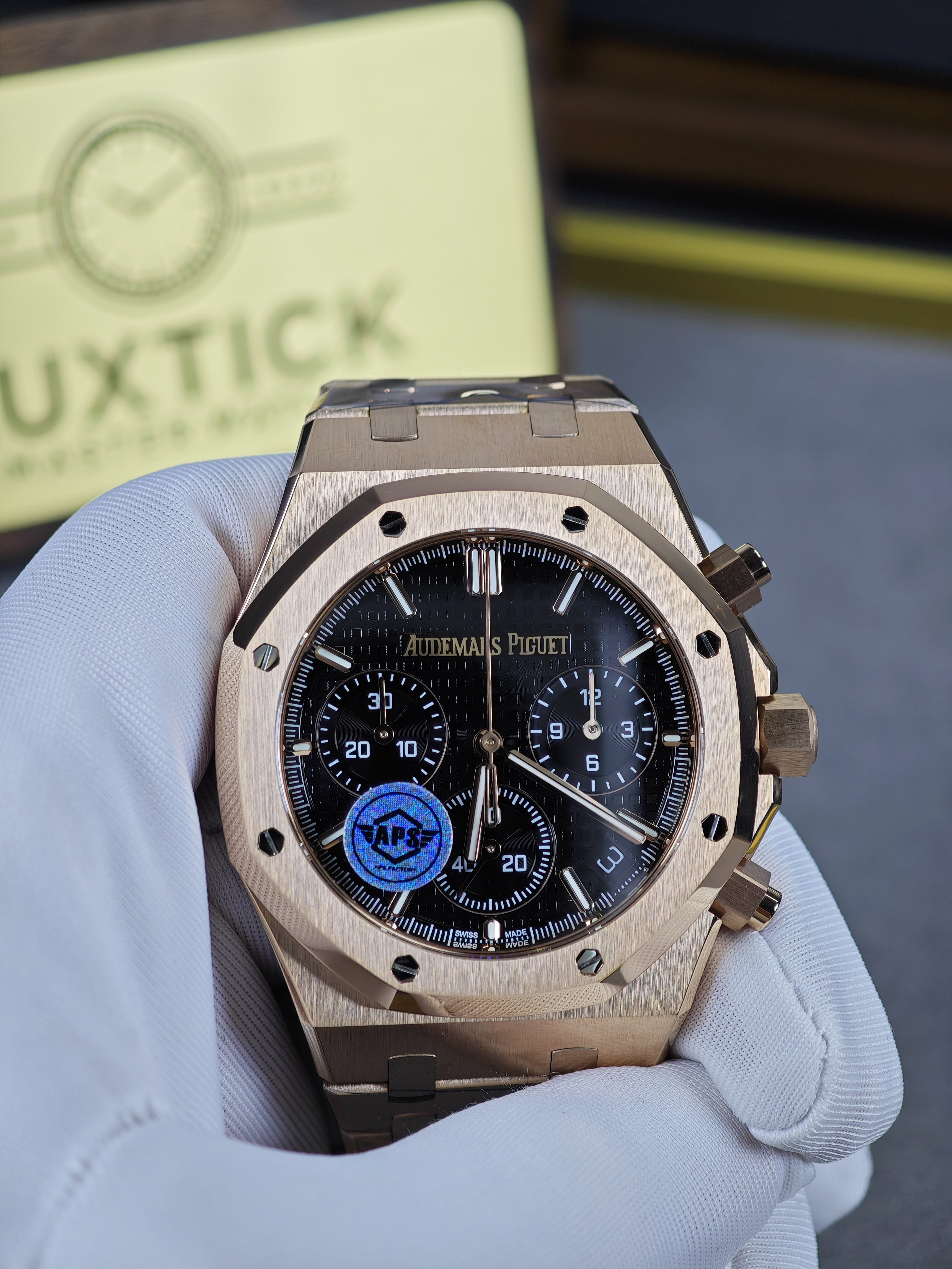 Audemars Piguet Super Clone 1:1 Royal Oak Chronograph 26240 Watches - 41mm rose gold with black dial