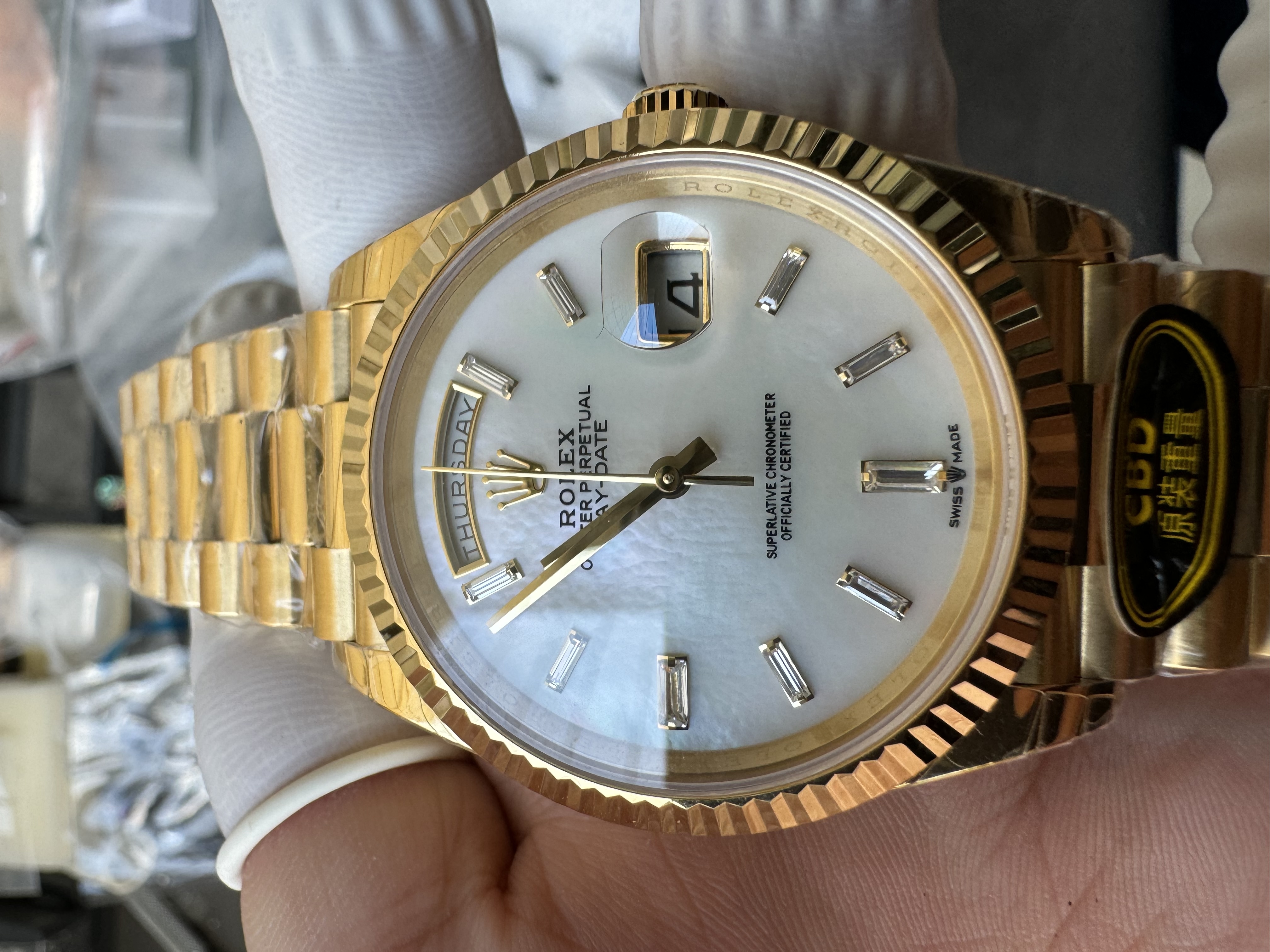 Super Clone Rolex 1:1 Day-Date 228238 Champagne Diamond Dial President Watch