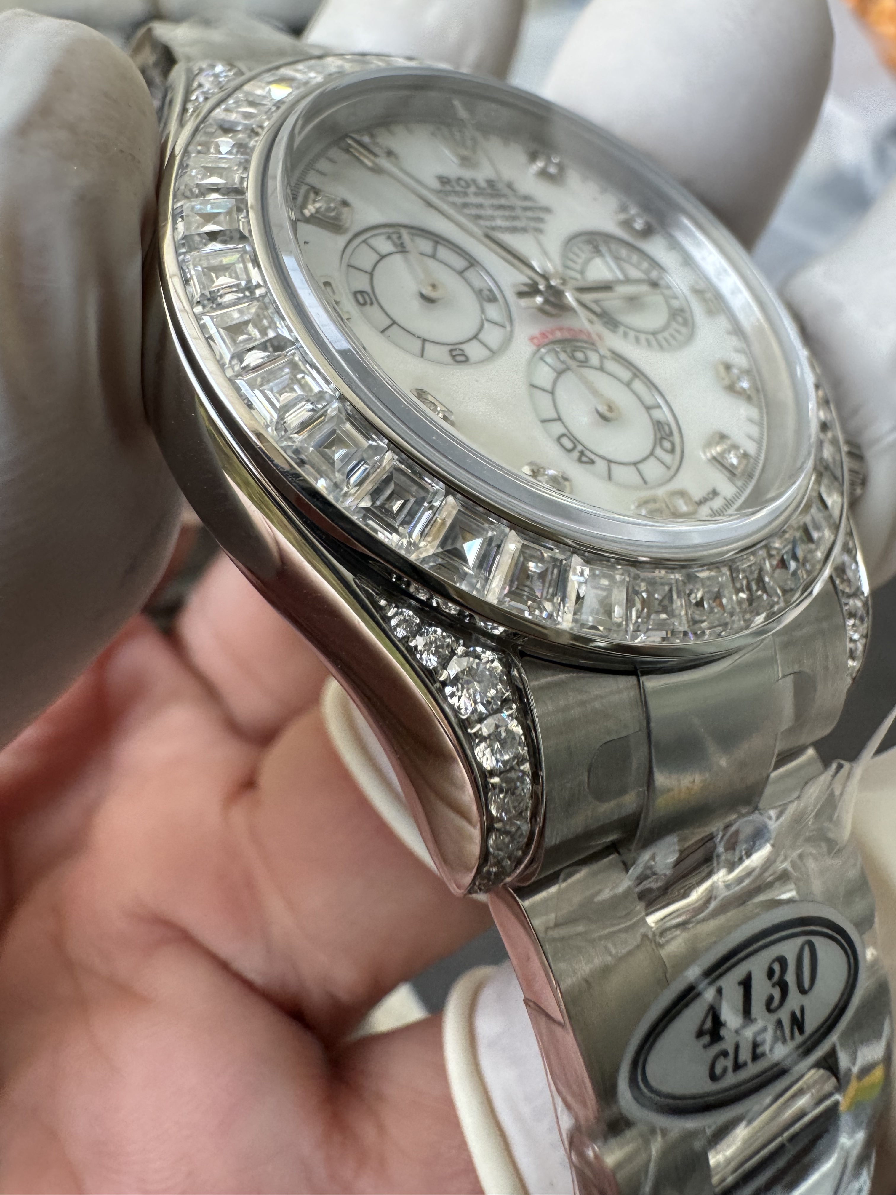 Super Clone Rolex 1:1 Daytona 116599RBR MOP Dial Full Diamond  4130 Movement